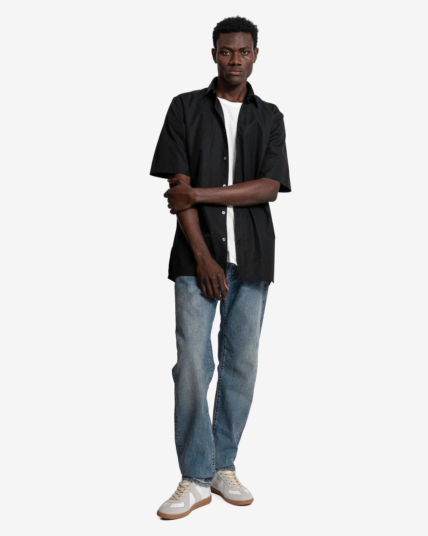 Maison Margiela Men's Shirts Short-Sleeved Shirt in Black