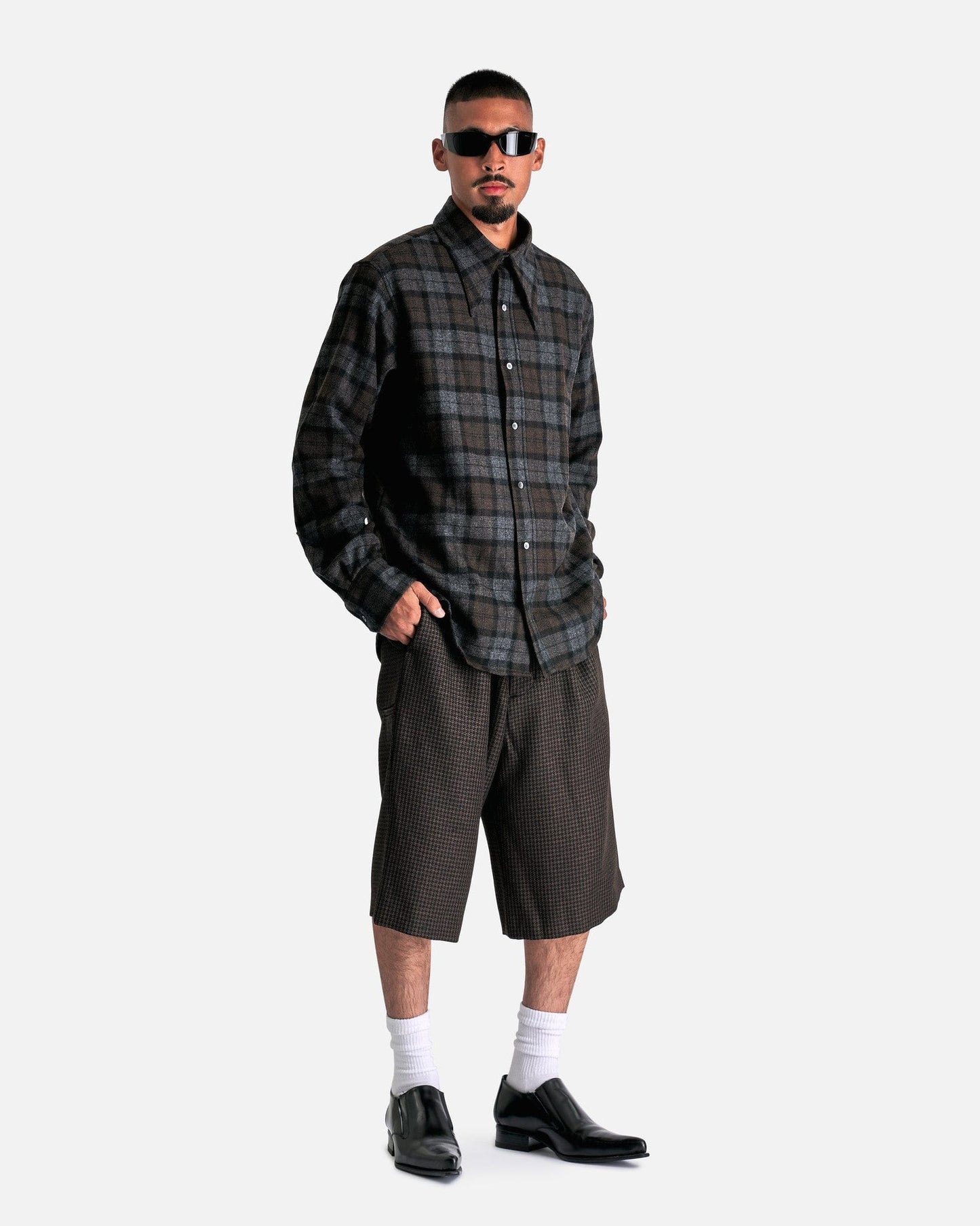 Willy Chavarria Men's T-Shirts Signature Shirt in Brown/Black