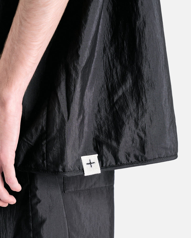 Jil Sander Men's Shirts Silk and Nylon Canvas Padded Shirt in Black