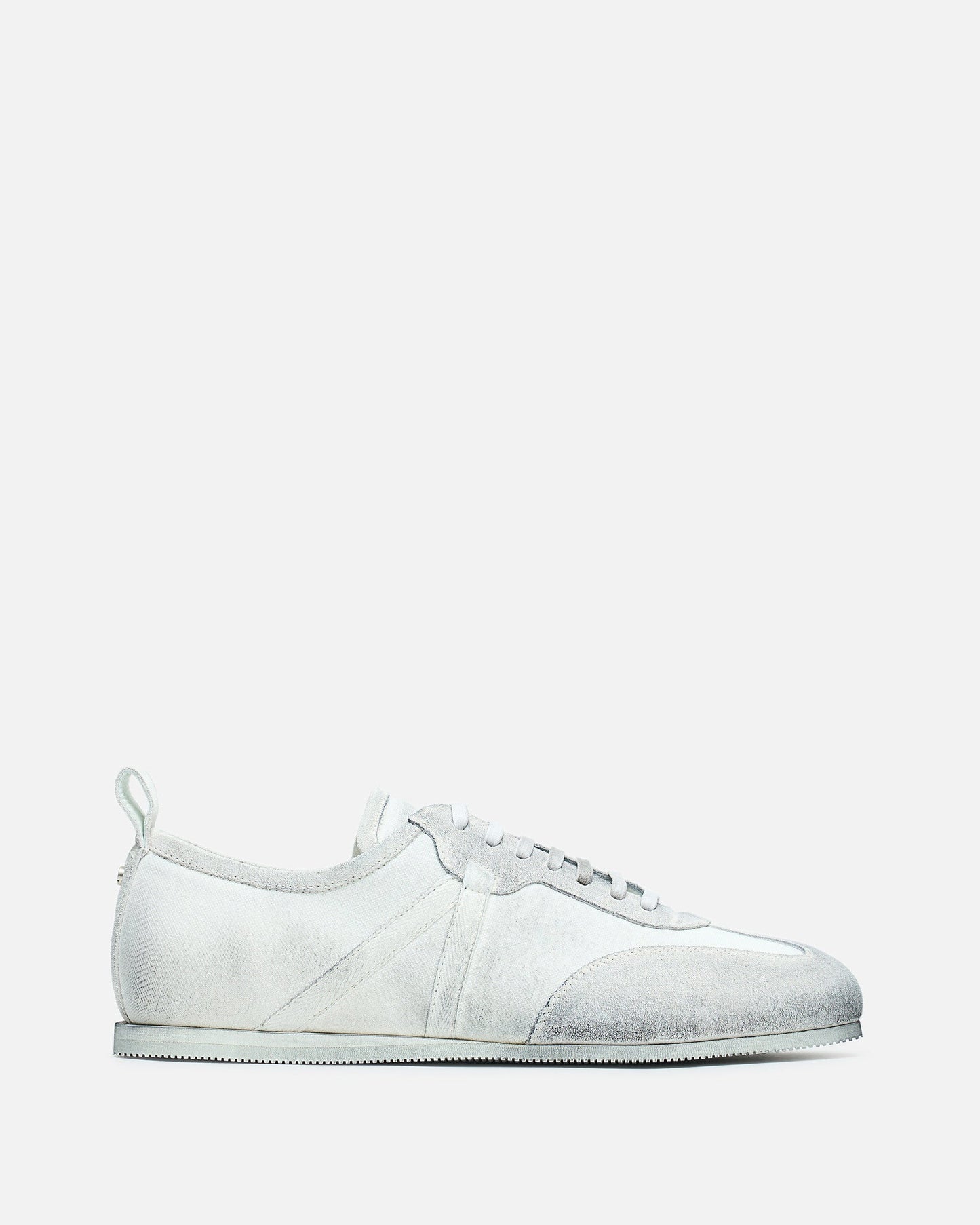 Ann Demeulemeester Men's Shoes Siru Soft Low-Top Boxing Sneaker in Dirty Treated Canvas