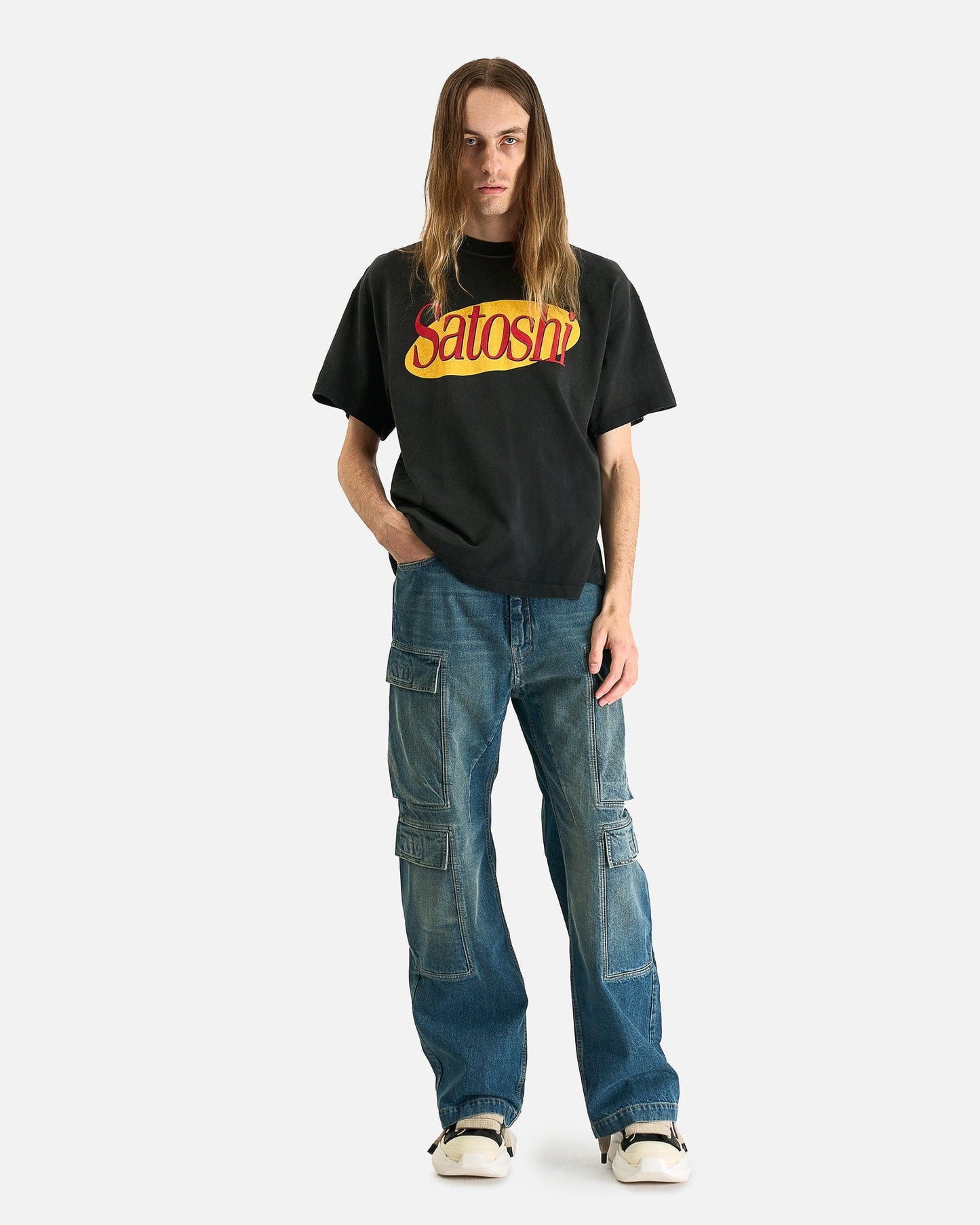 Satoshi Nakamoto Men's T-Shirts Sitcom Tee in Washed Black