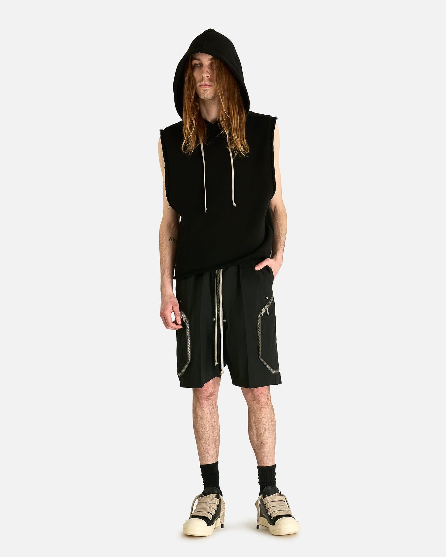 Rick Owens Men's Sweatshirts SL Hoodie in Black