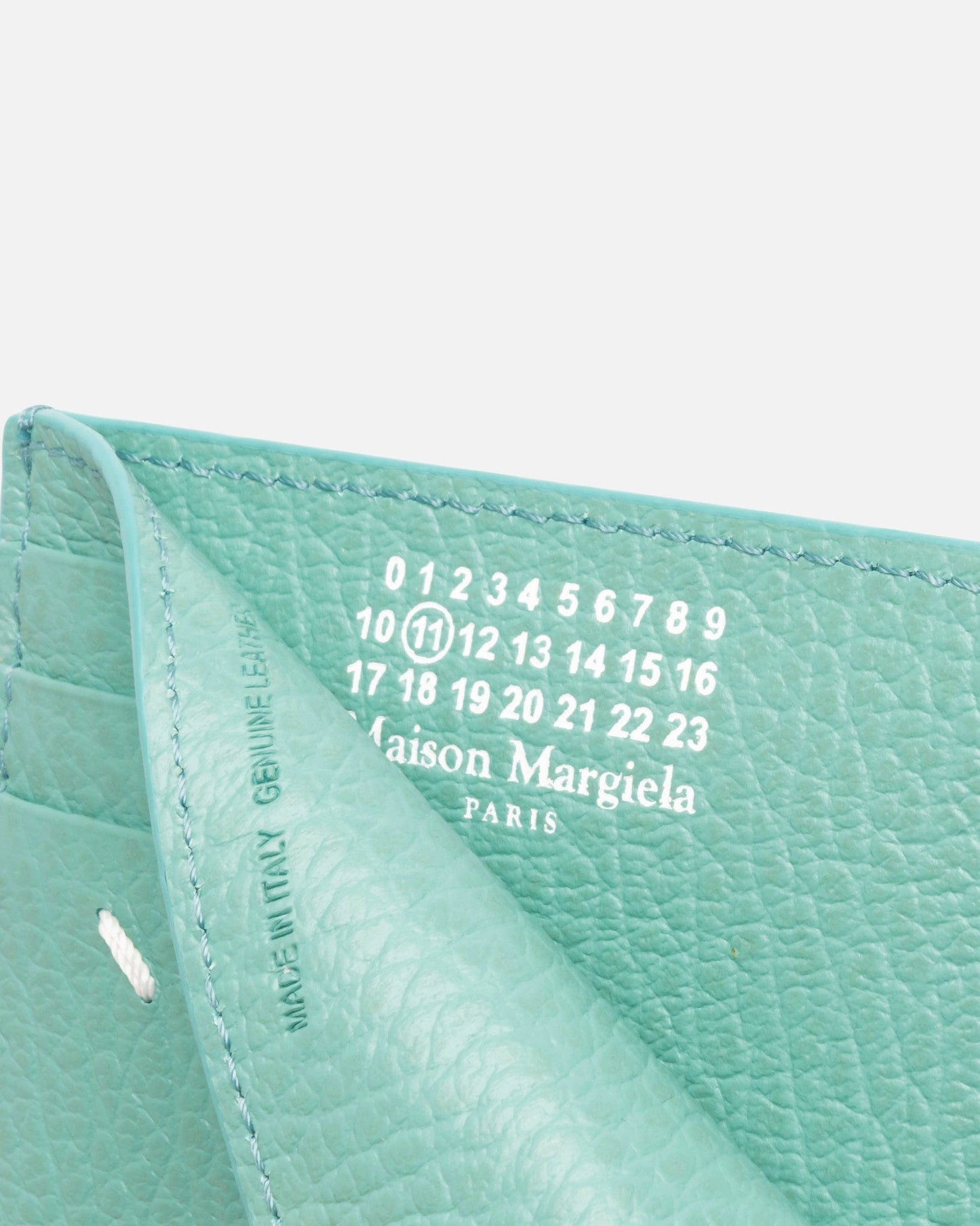 Maison Margiela Leather Goods O/S Slim Card Holder in Vert d'eau