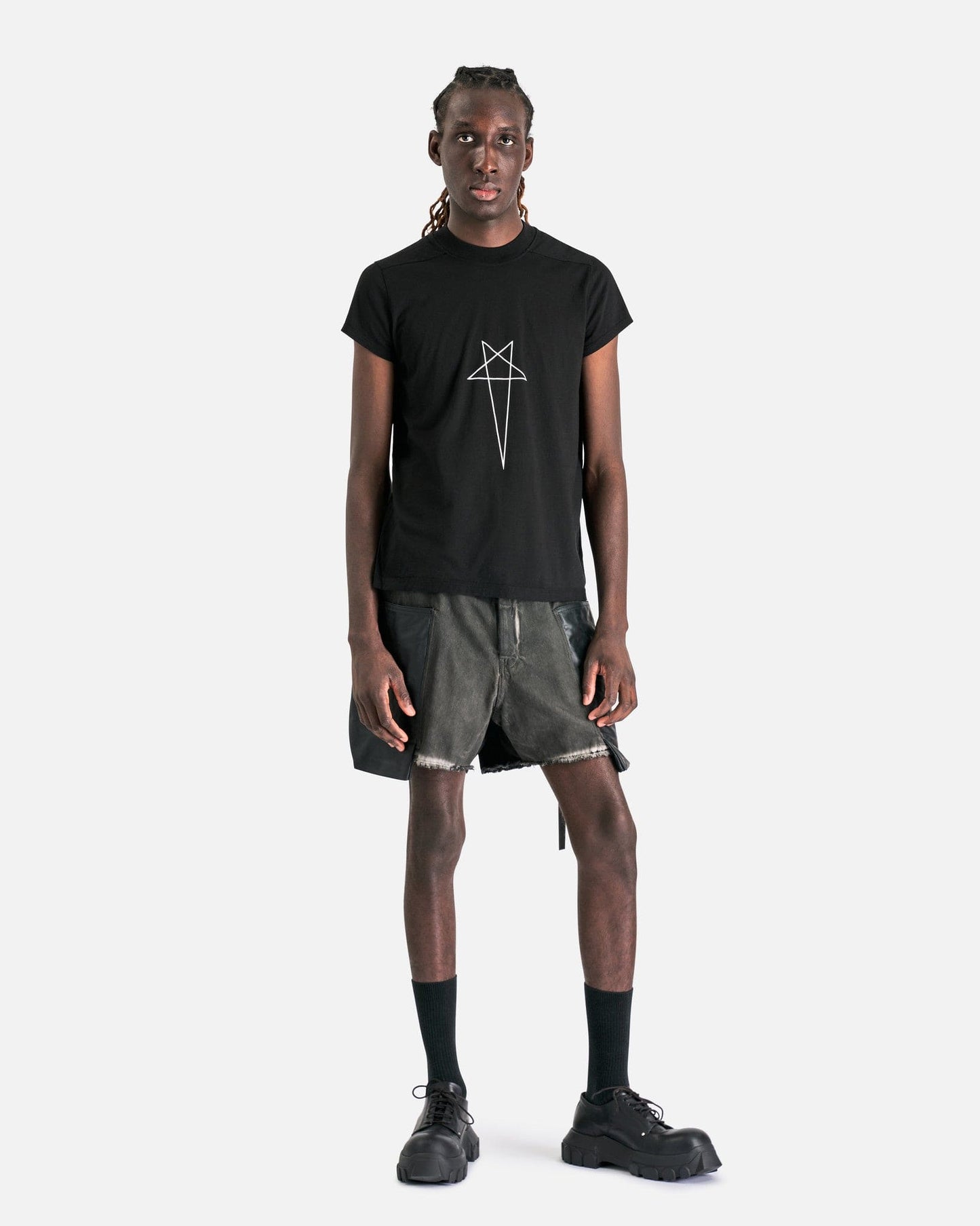 Rick Owens DRKSHDW Men's Shirts Small Level T in Black/Milk