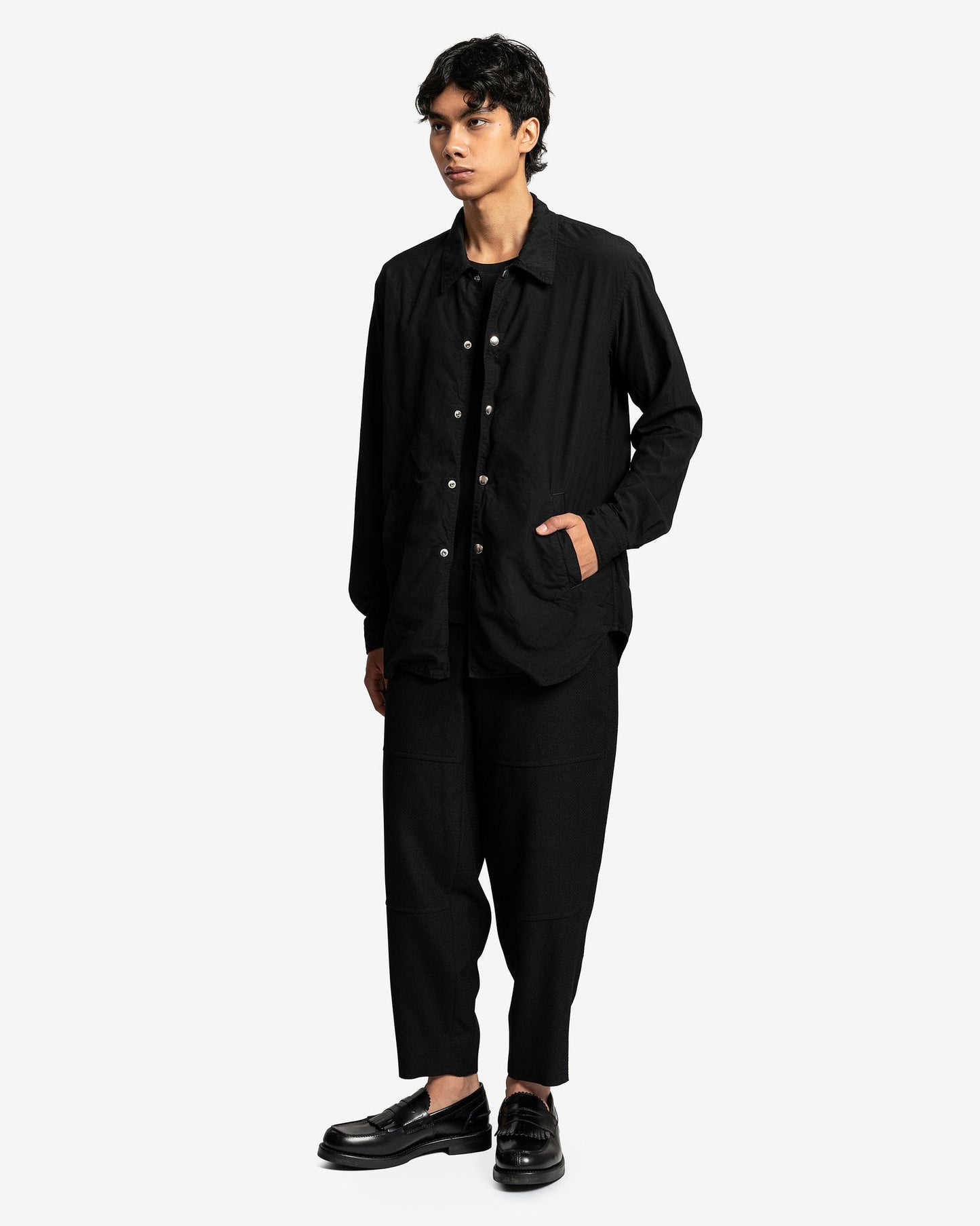 Comme des Garcons Homme Deux Men's Shirts Snap Button Detail Shirt in Black