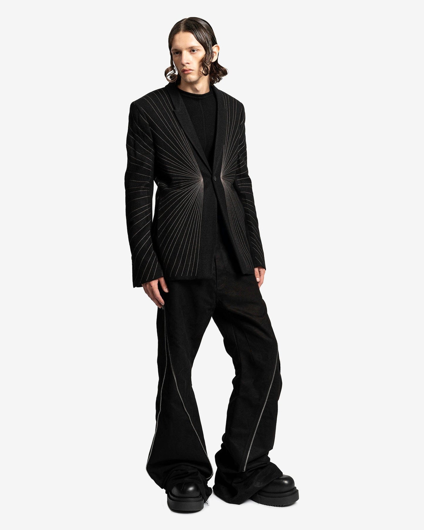 Rick Owens Men's Jackets Soft Blazer in Black/Dust