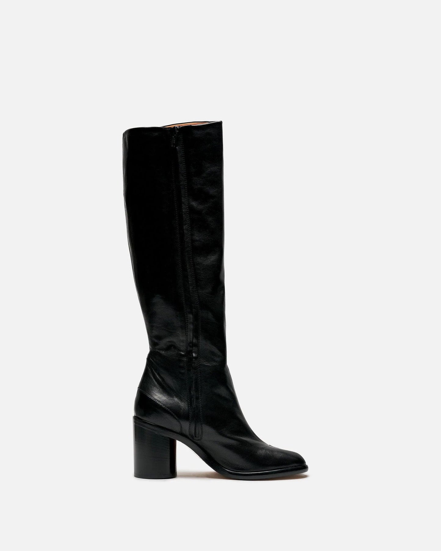 Maison Margiela Women Boots Soft Nappa Leather Tabi Knee-High Boots in Black