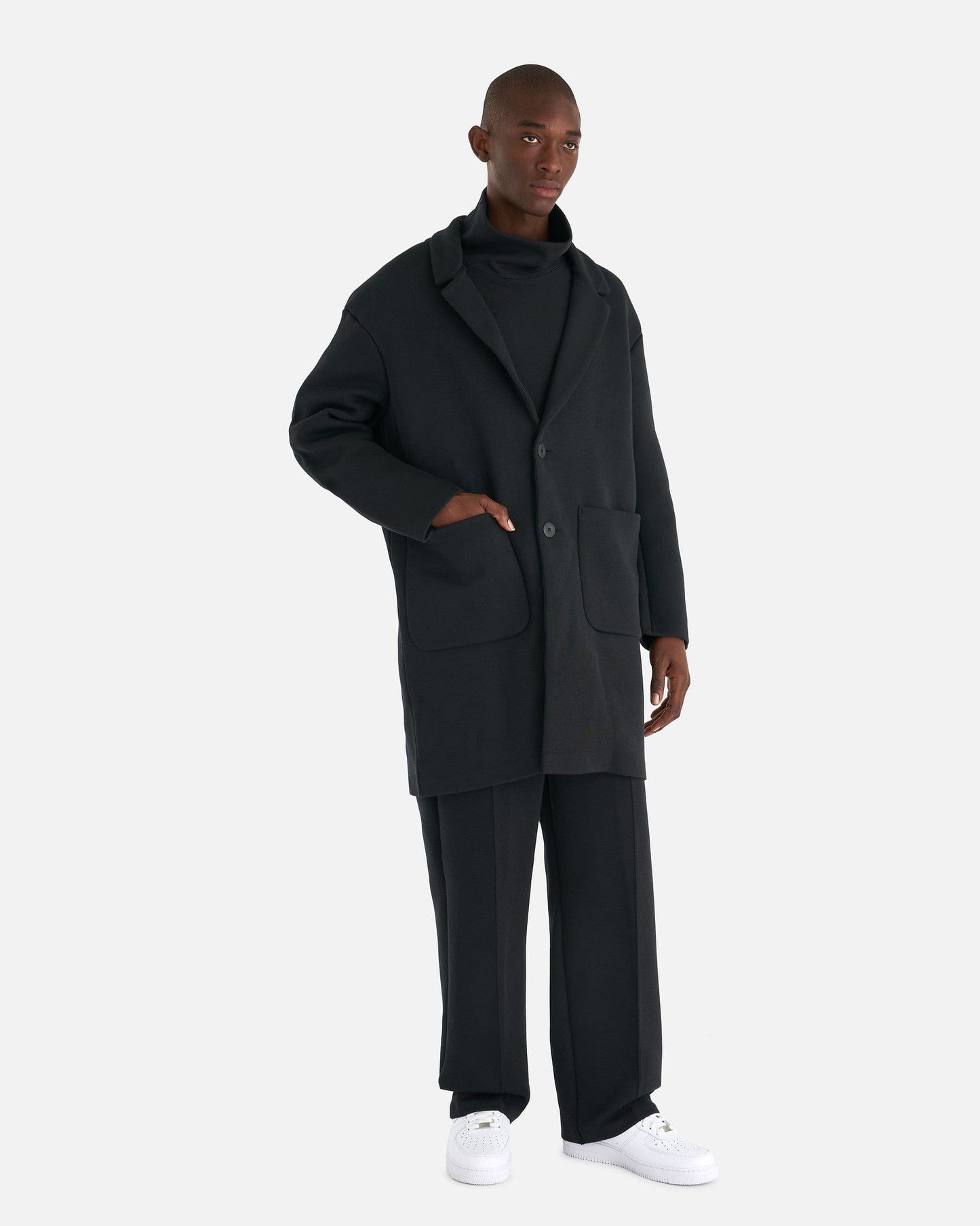 Nike Men's Coat Sportswear Tech Fleece Loose Fit Trench Coat in Black