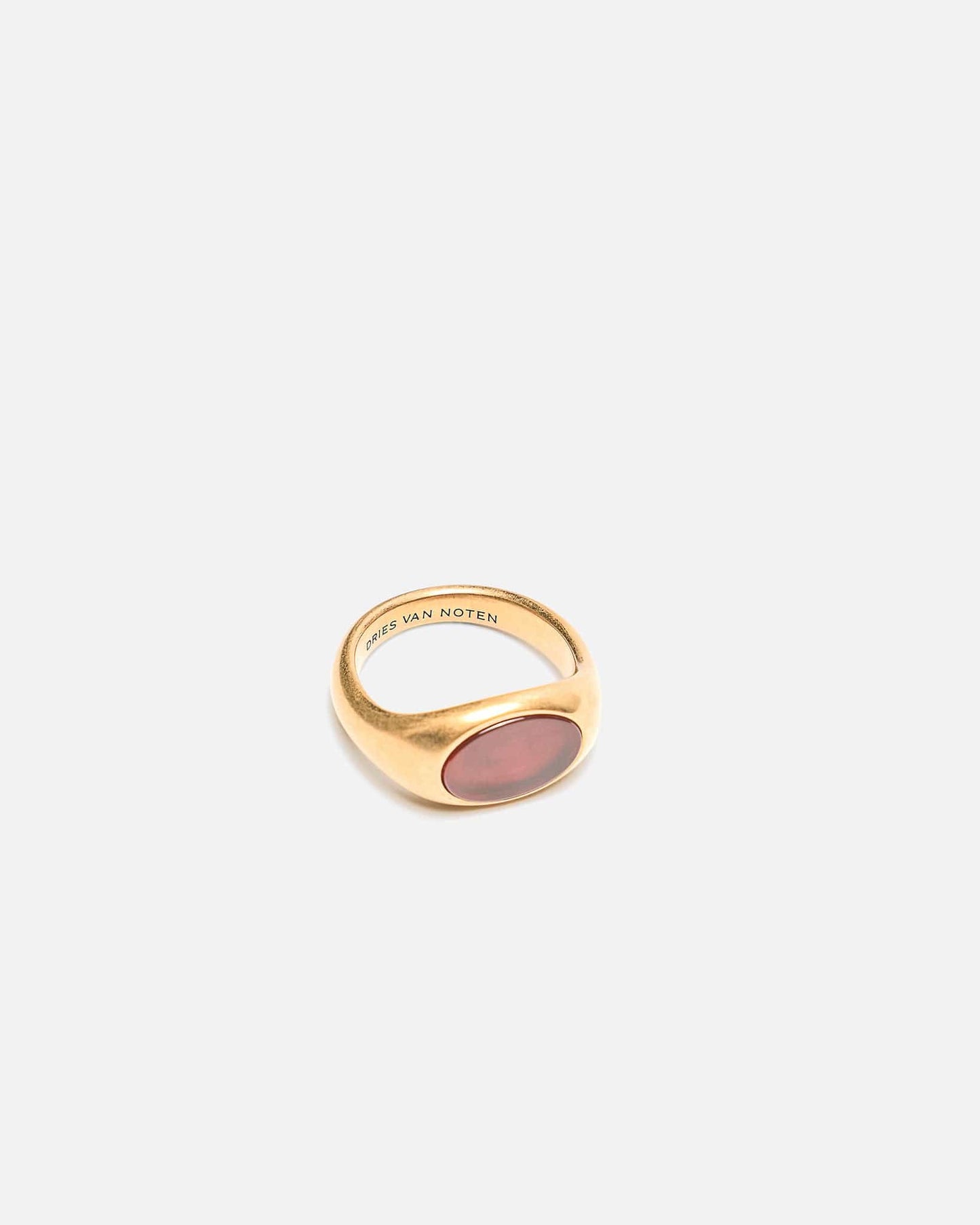 Dries Van Noten Jewelry Stone Signet Ring in Dark Red