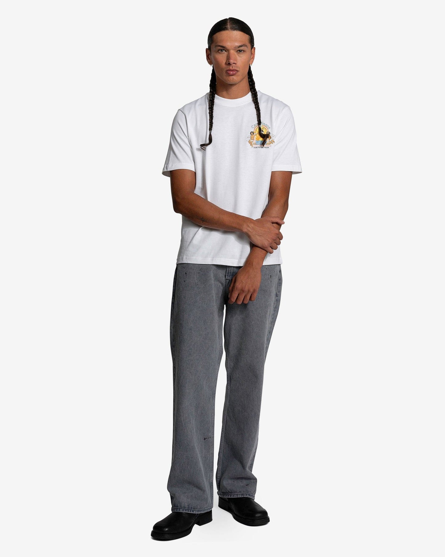 Casablanca Men's T-Shirts Studio De Musique Printed T-Shirt in White