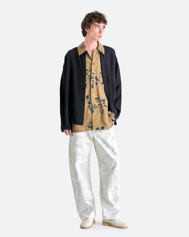 LEMAIRE Men's Shirts Summer Shirt in Khaki/Ink