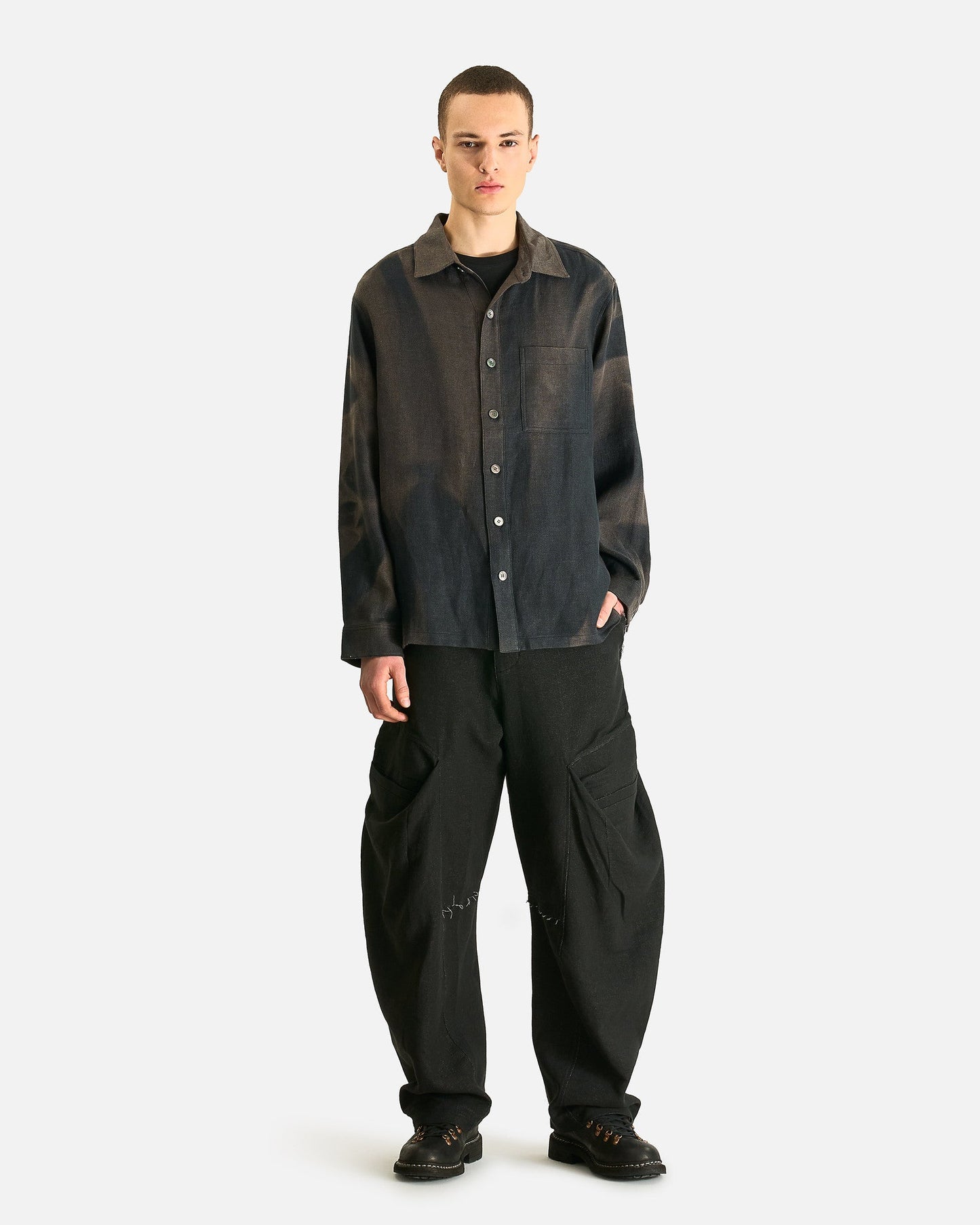 JiyongKim Men's Shirts Sun-Bleached Sun Pocket Shirt in Black