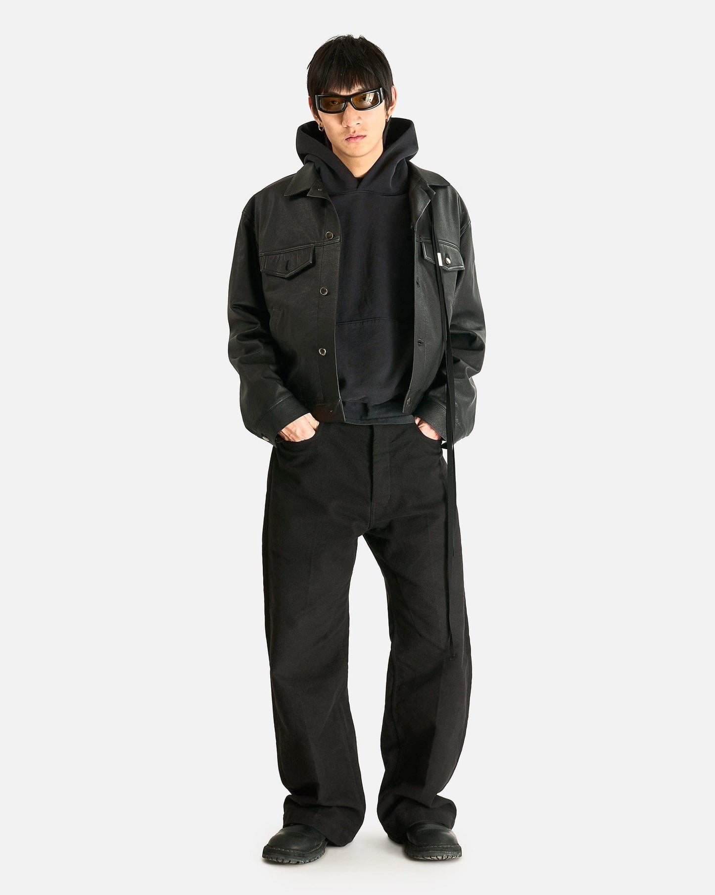 SVRN Men's Sweatshirts SVRN Logo Fleece Hoodie in Off Black