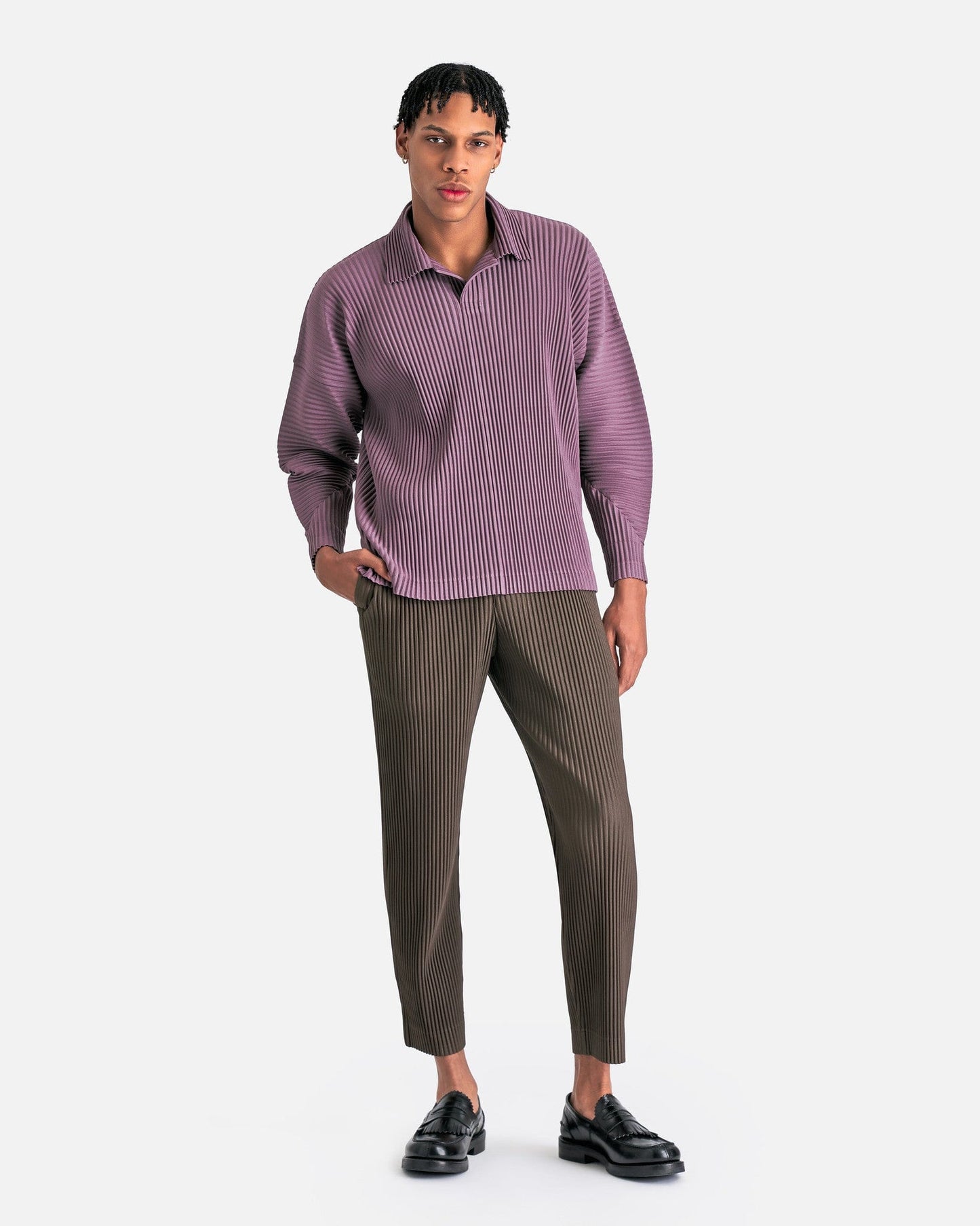 Homme Plissé Issey Miyake Men's Pants Tailored Pleats 1 Pants in Dark Khaki