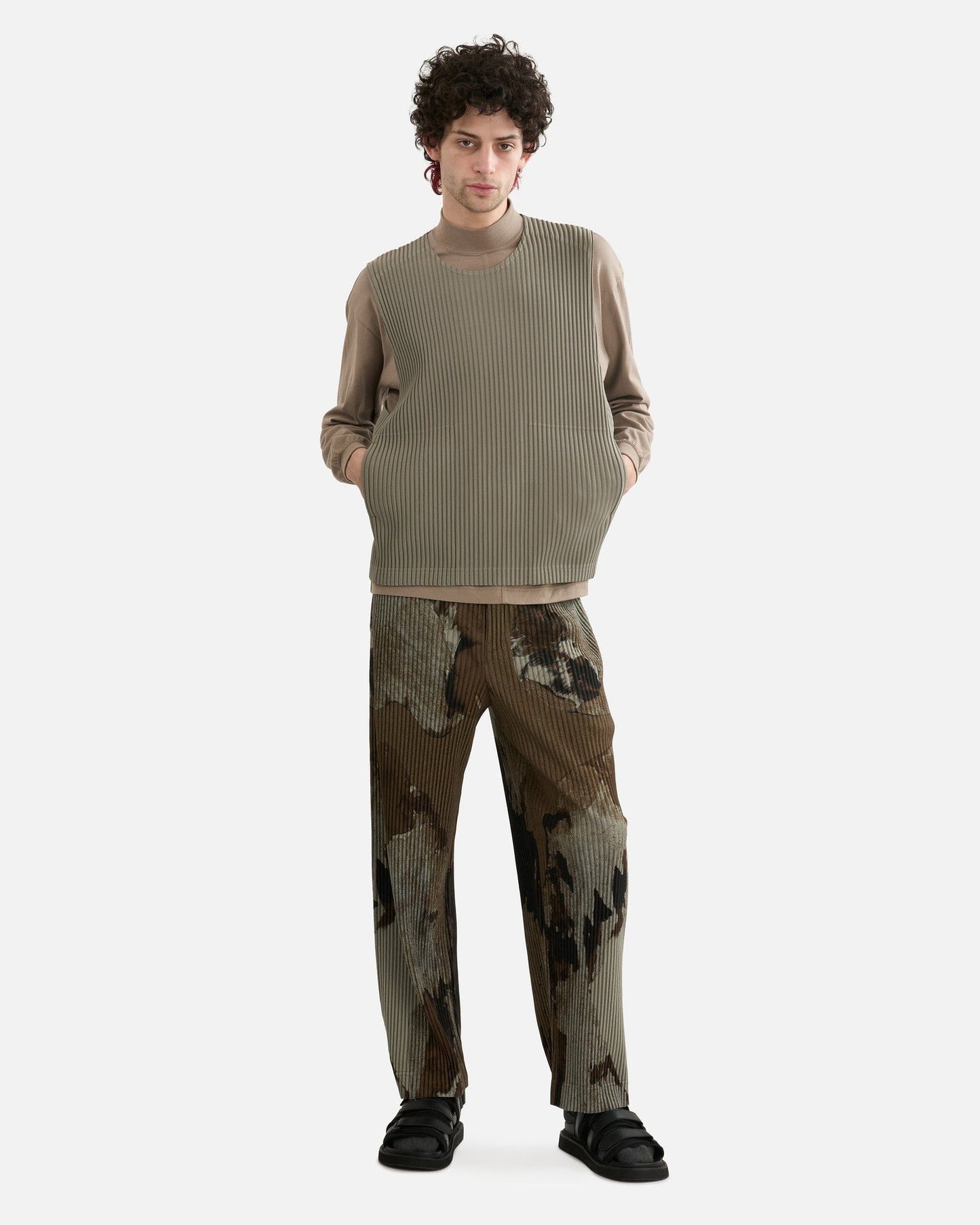 Homme Plissé Issey Miyake Men's Pants Tailored Pleats 2 in Sage Green