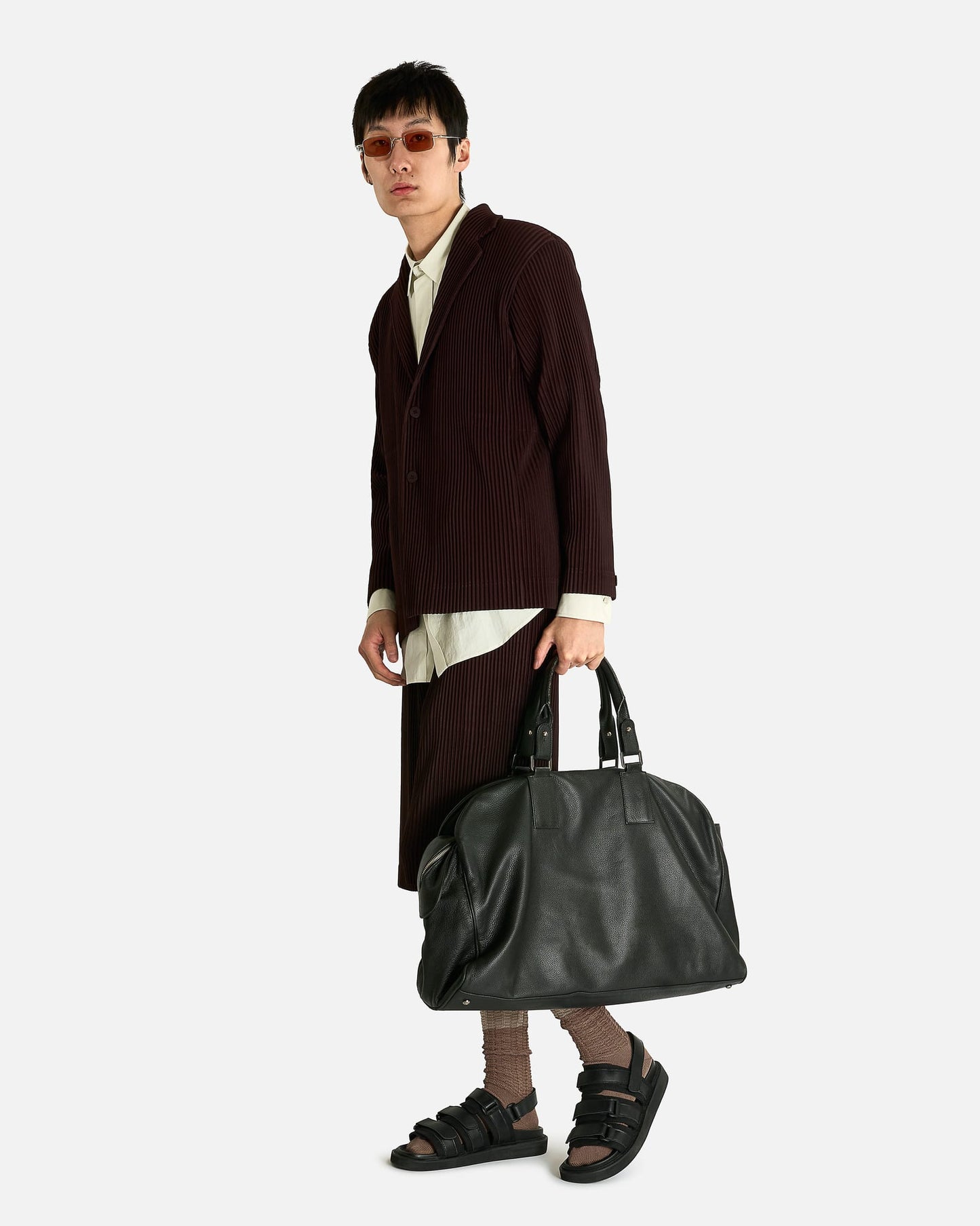 Homme Plissé Issey Miyake Jacket Tailored Pleats 22 in Eggplant