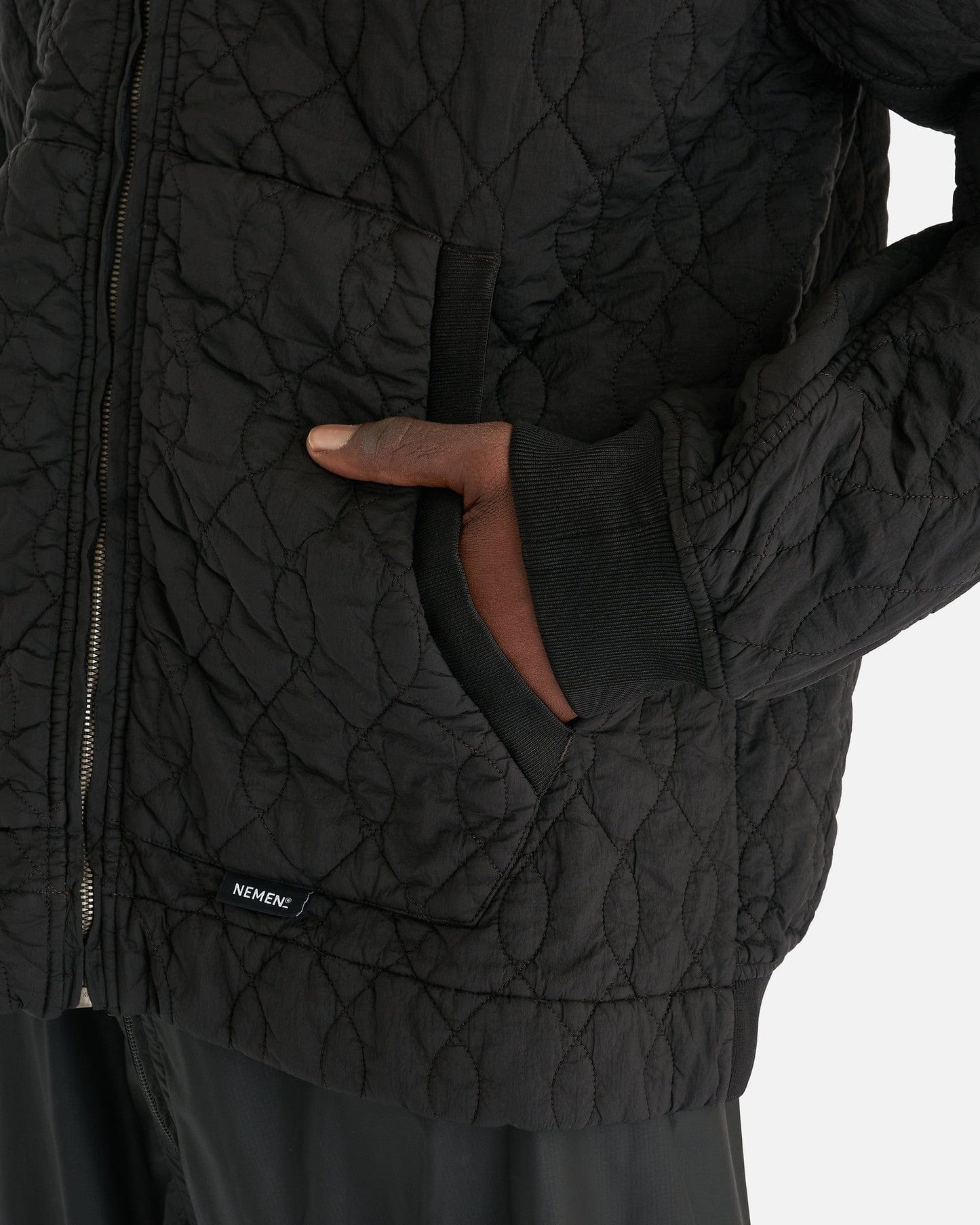 Nemen Men's Sweatshirts Taki Quilted Hoodie in Ink Black