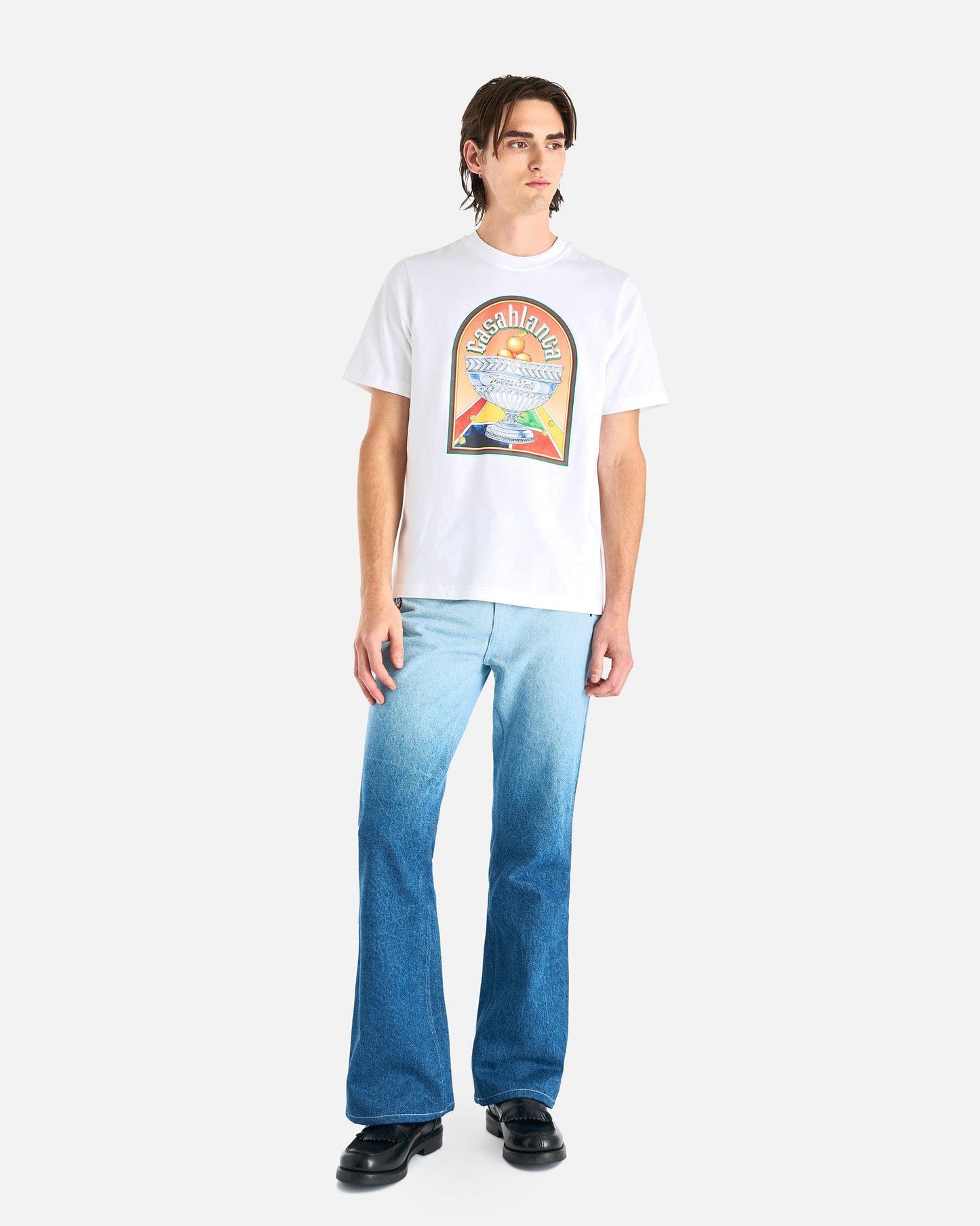 Casablanca Men's T-Shirts Terrain D'Orange Printed T-Shirt in White