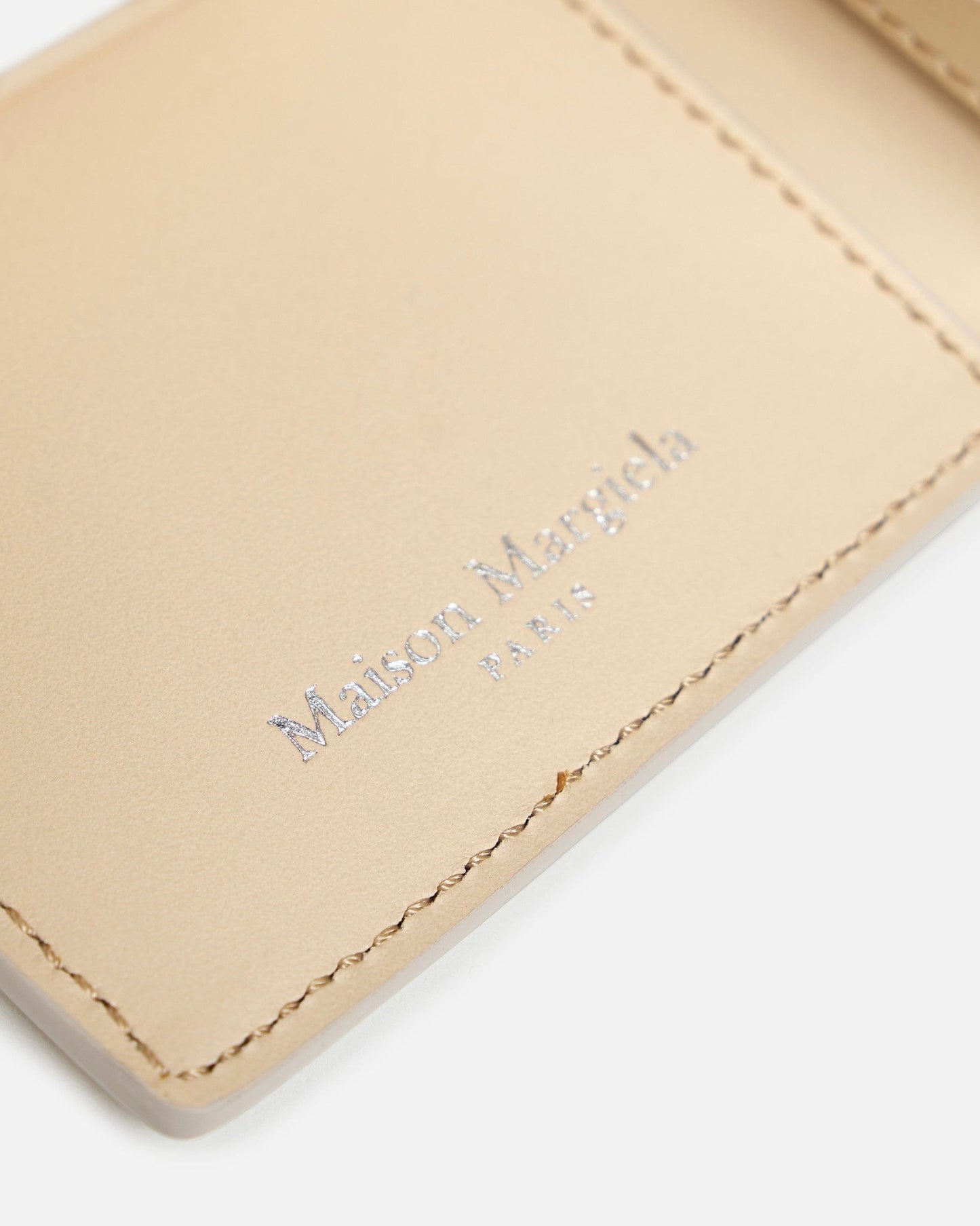 Maison Margiela Leather Goods Textured Leather Cardholder in White