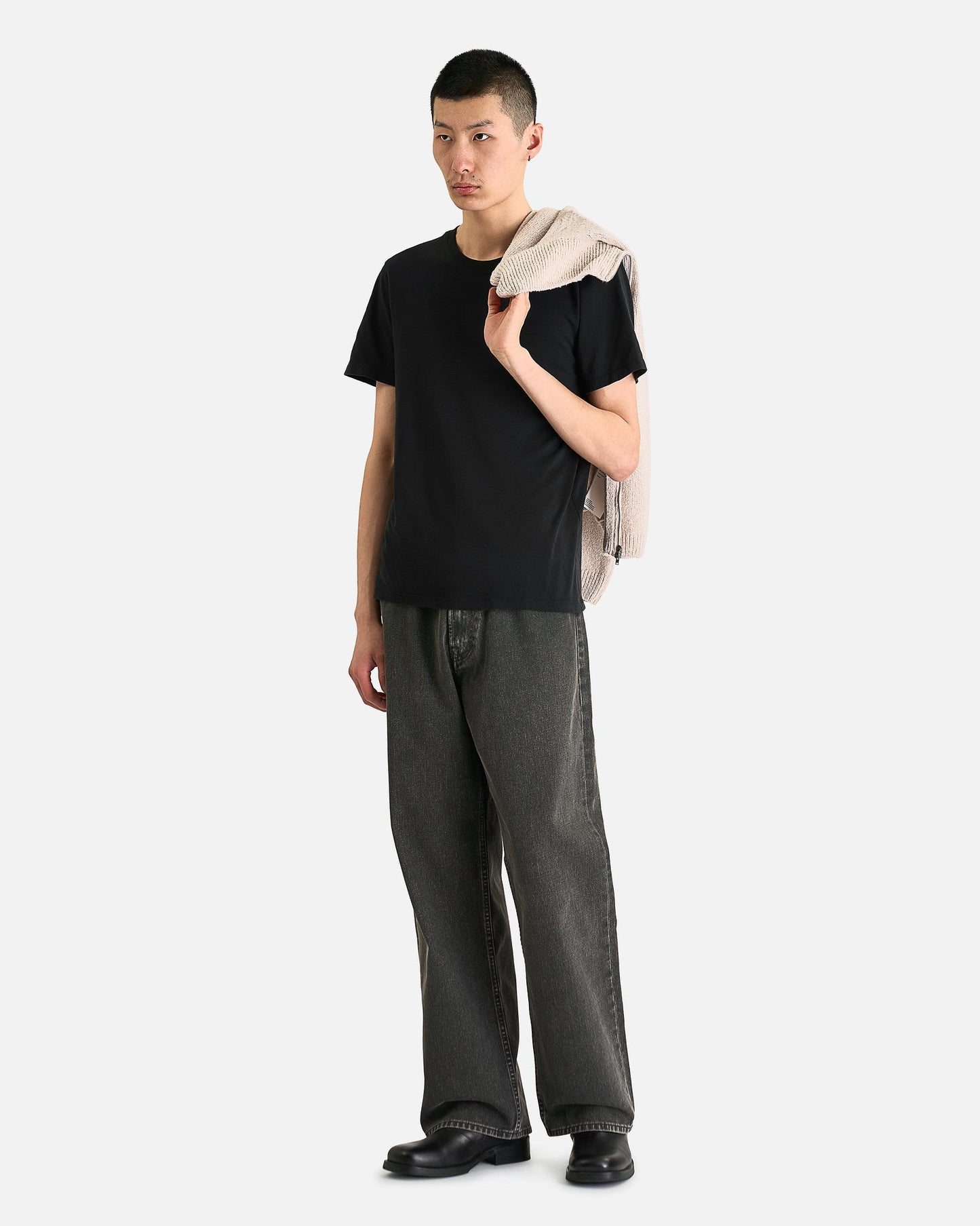 Our Legacy Men's Pants Third Cut in Black Coated Wash