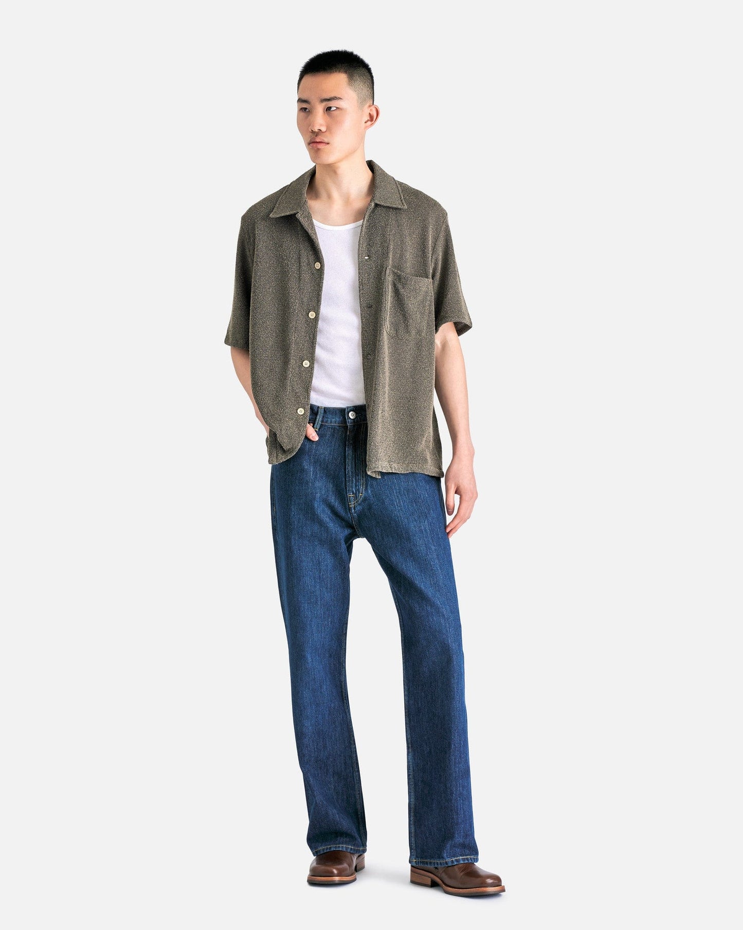 Our Legacy Men's Jeans Third Cut in Deep Blue Chain Twill