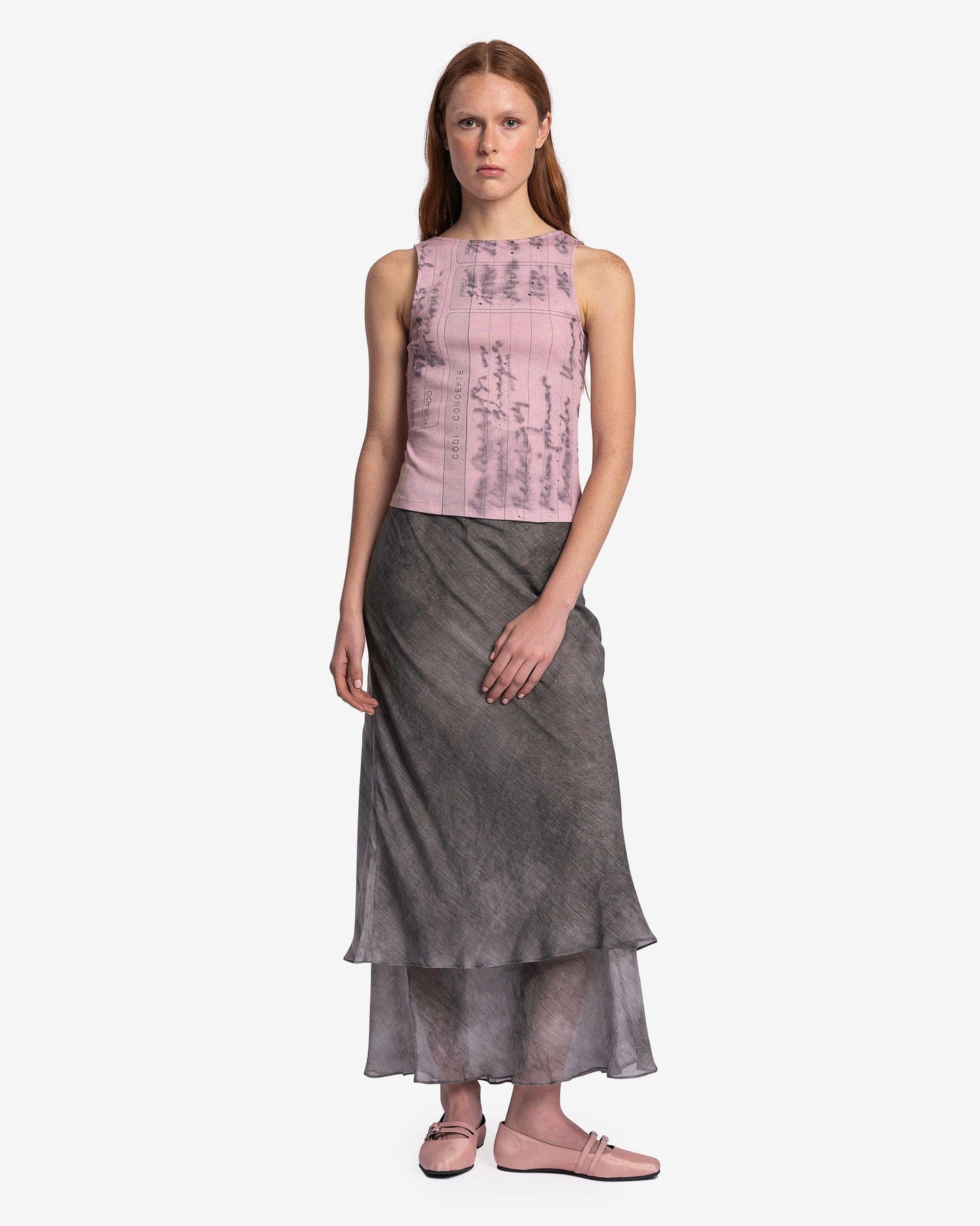 Paloma Wool Women Tops Tickets Digital Print Top in Soft Pink