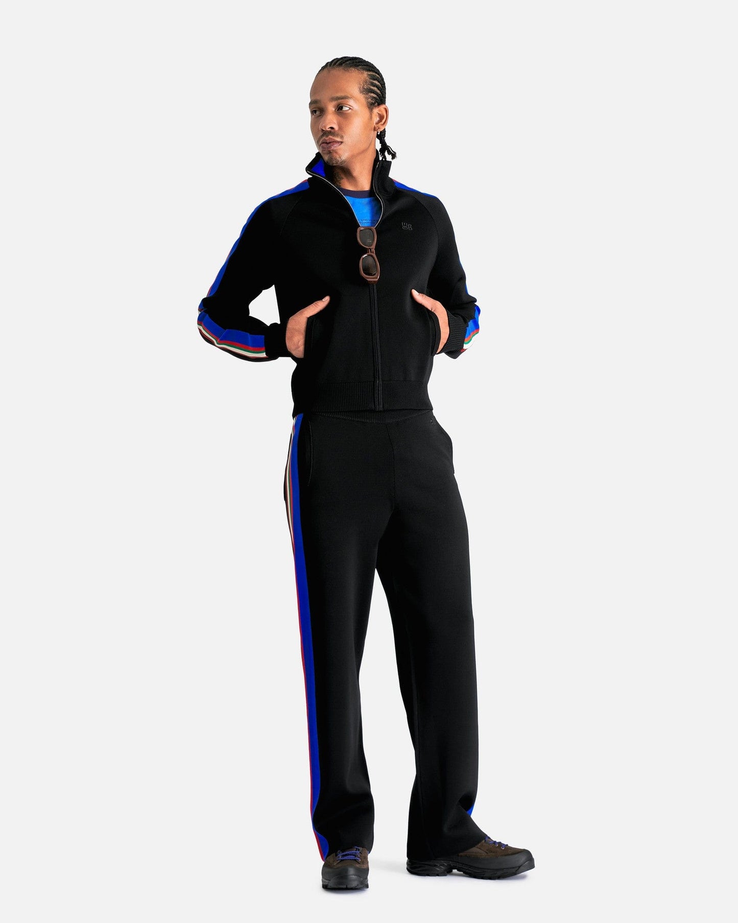 Wales Bonner Men's Tops Tide Track Top in Black