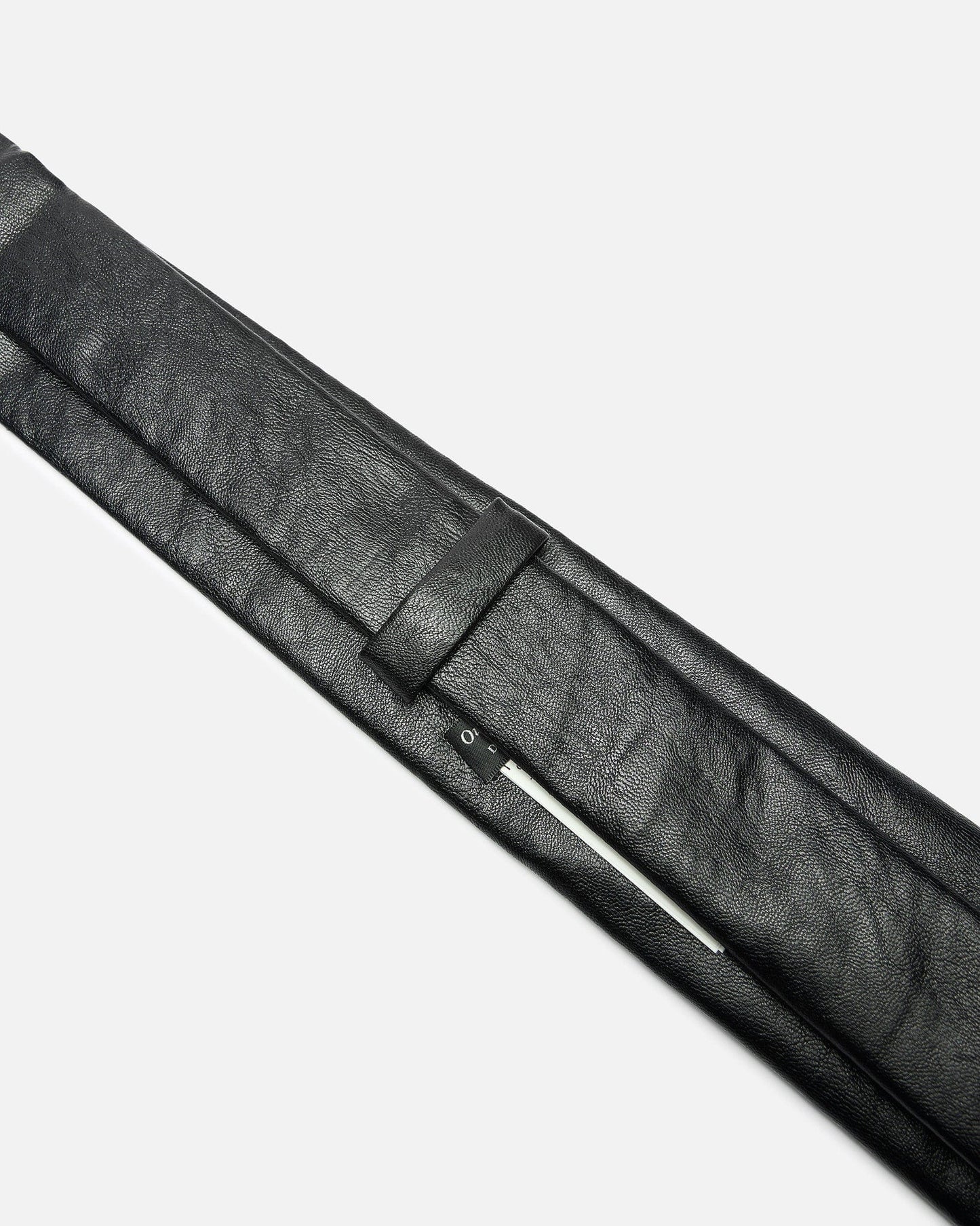 Our Legacy Ties OS Tie in Black Real Fake Leather