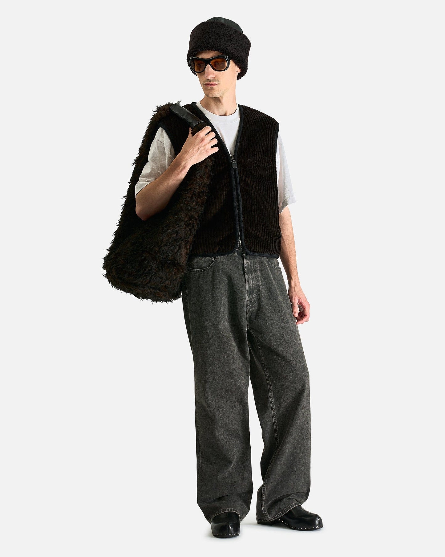 Our Legacy Men's Tops Top Vest in Profound Brown Mammoth Cord