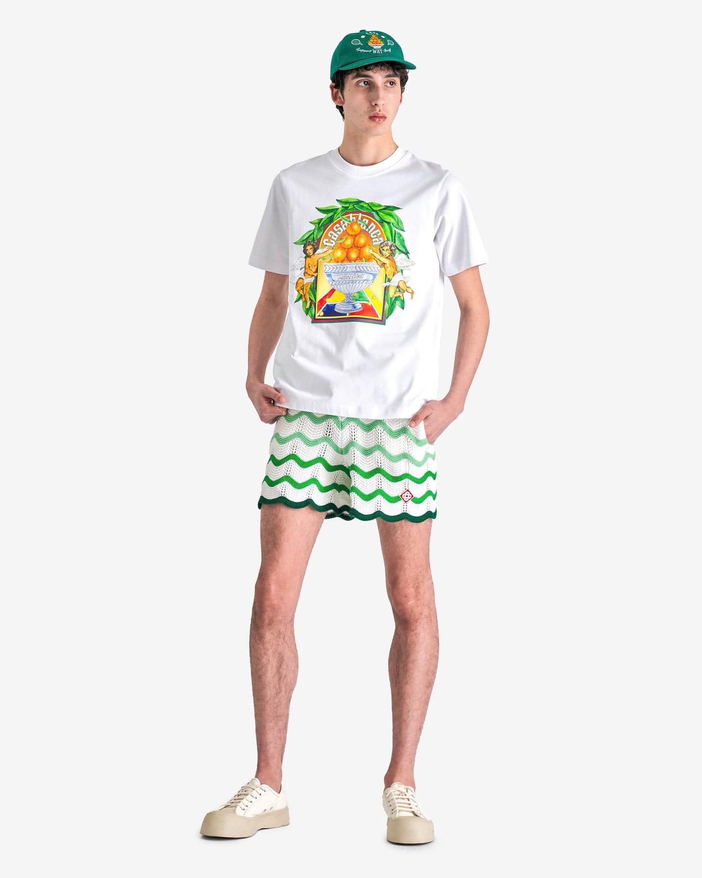 Casablanca Men's T-Shirts Triomphe D'orange Printed T-Shirt in White