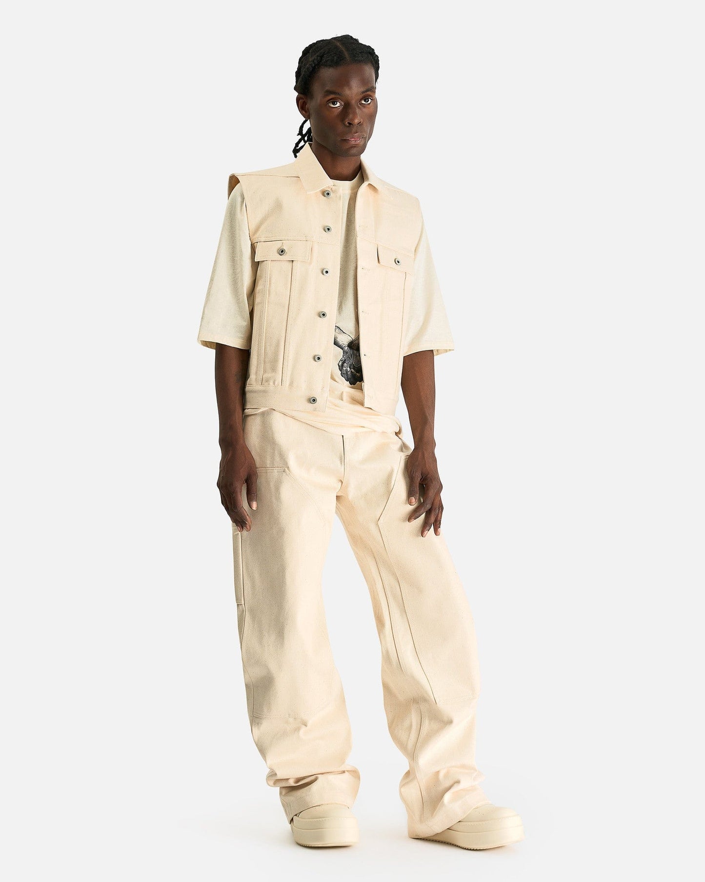 Rick Owens DRKSHDW Men's Jackets Trucker Jacket in Natural