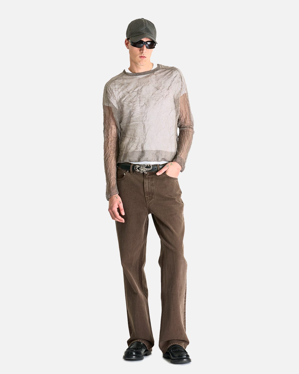 Our Legacy Men's Shirts True Roundneck in Ash Silk Steel