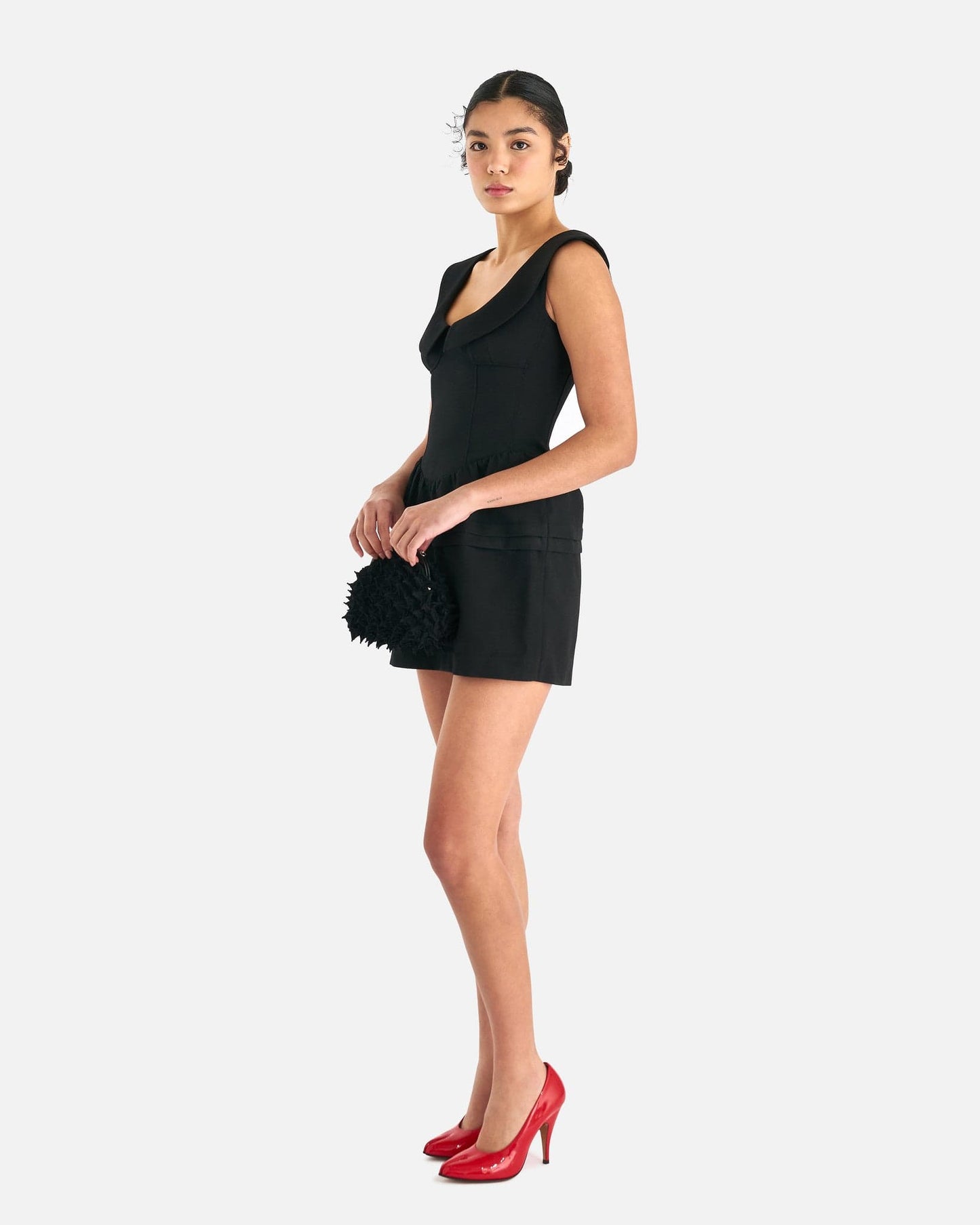 ShuShu/Tong Women Dresses Tuck Flower Bud Dress in Black