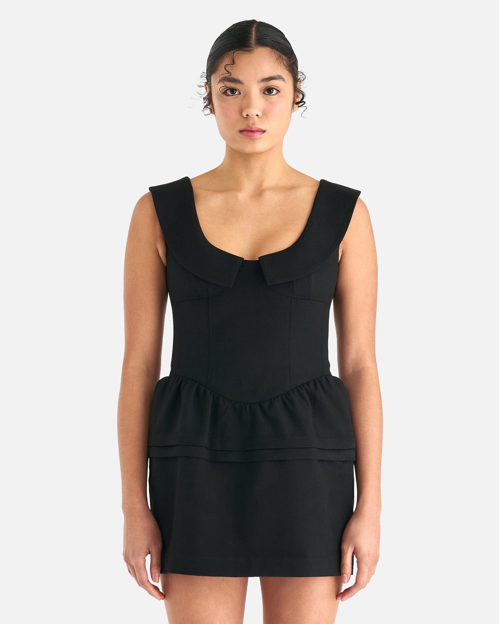 Tuck Flower Bud Dress in Black Tuck Flower Bud Dress in Black