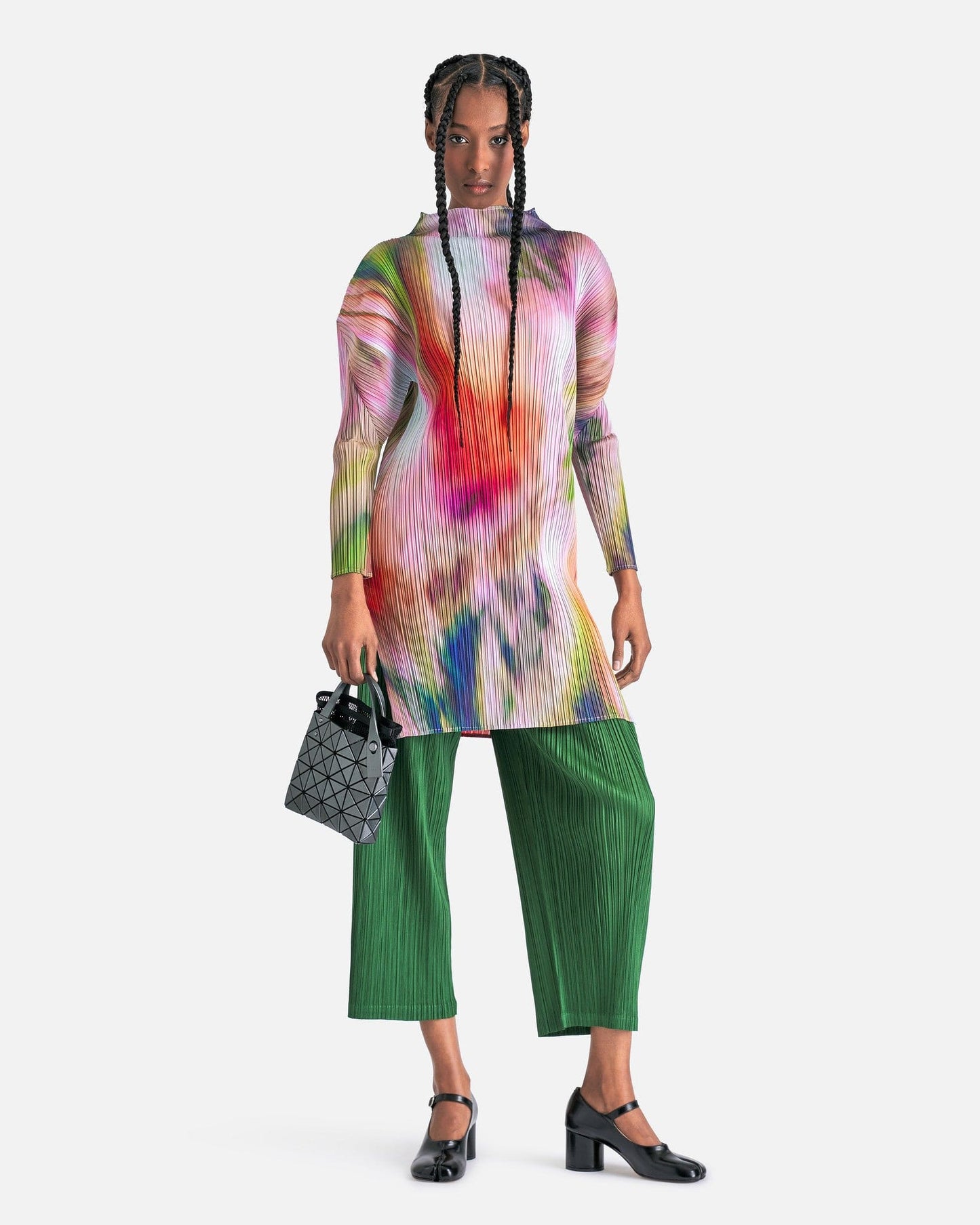 Pleats Please Issey Miyake Women Tops Turnip & Spinach Tunic in Turnip