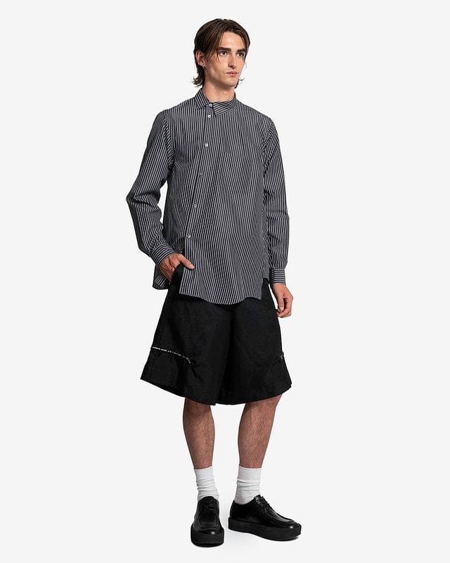 BLACK Comme des Garçons Men's Shirts Twisted Placket Shirt in Black