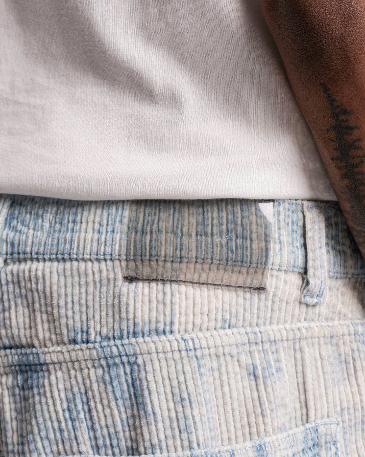 Our Legacy Men's Pants Vast Cut in Blue Brush Stroke Print