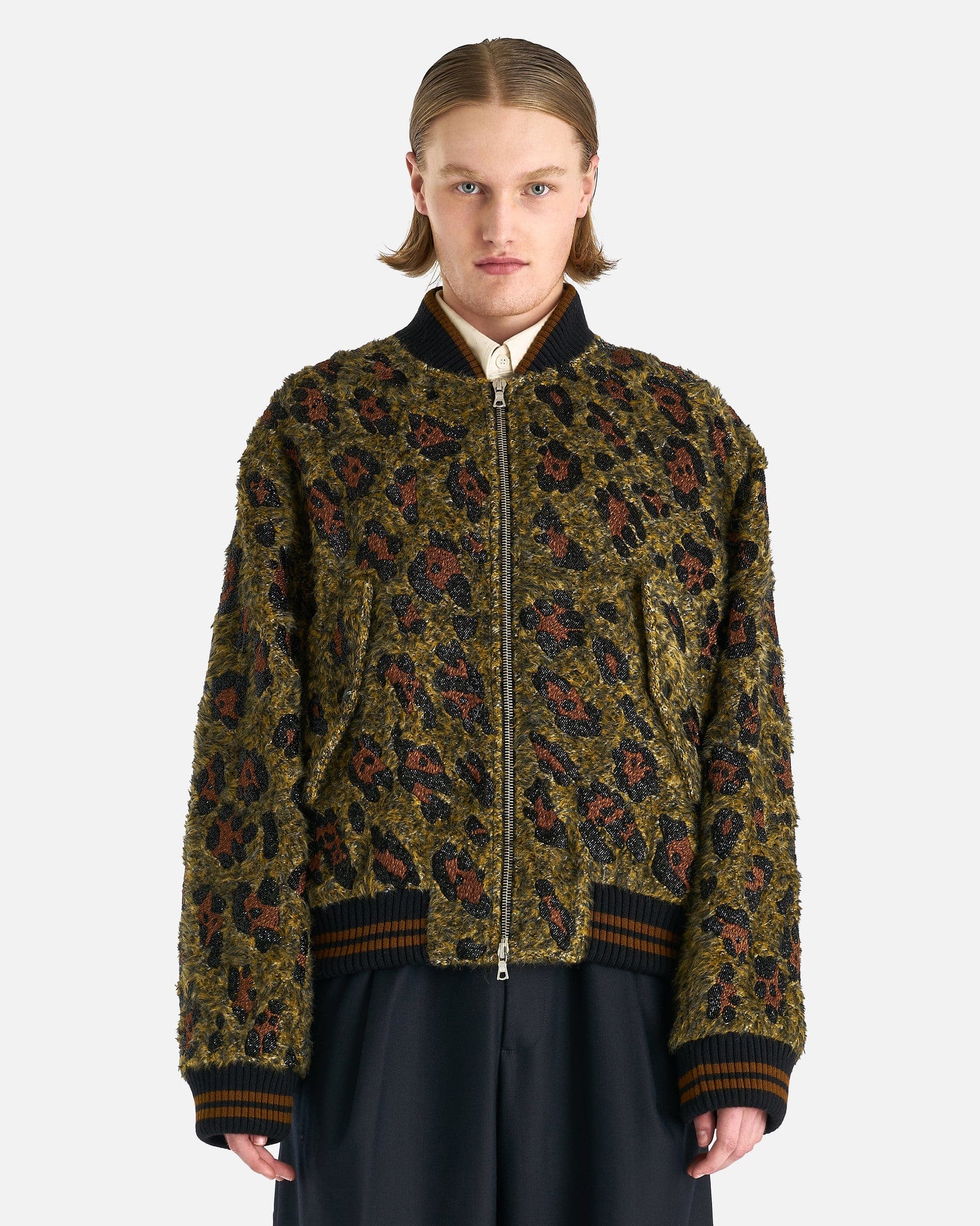 dries van noten vellow zip bomber jacket