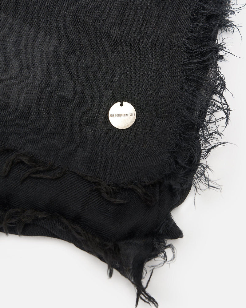 Ann Demeulemeester Scarves OS Vesta Squared Scarf in Black