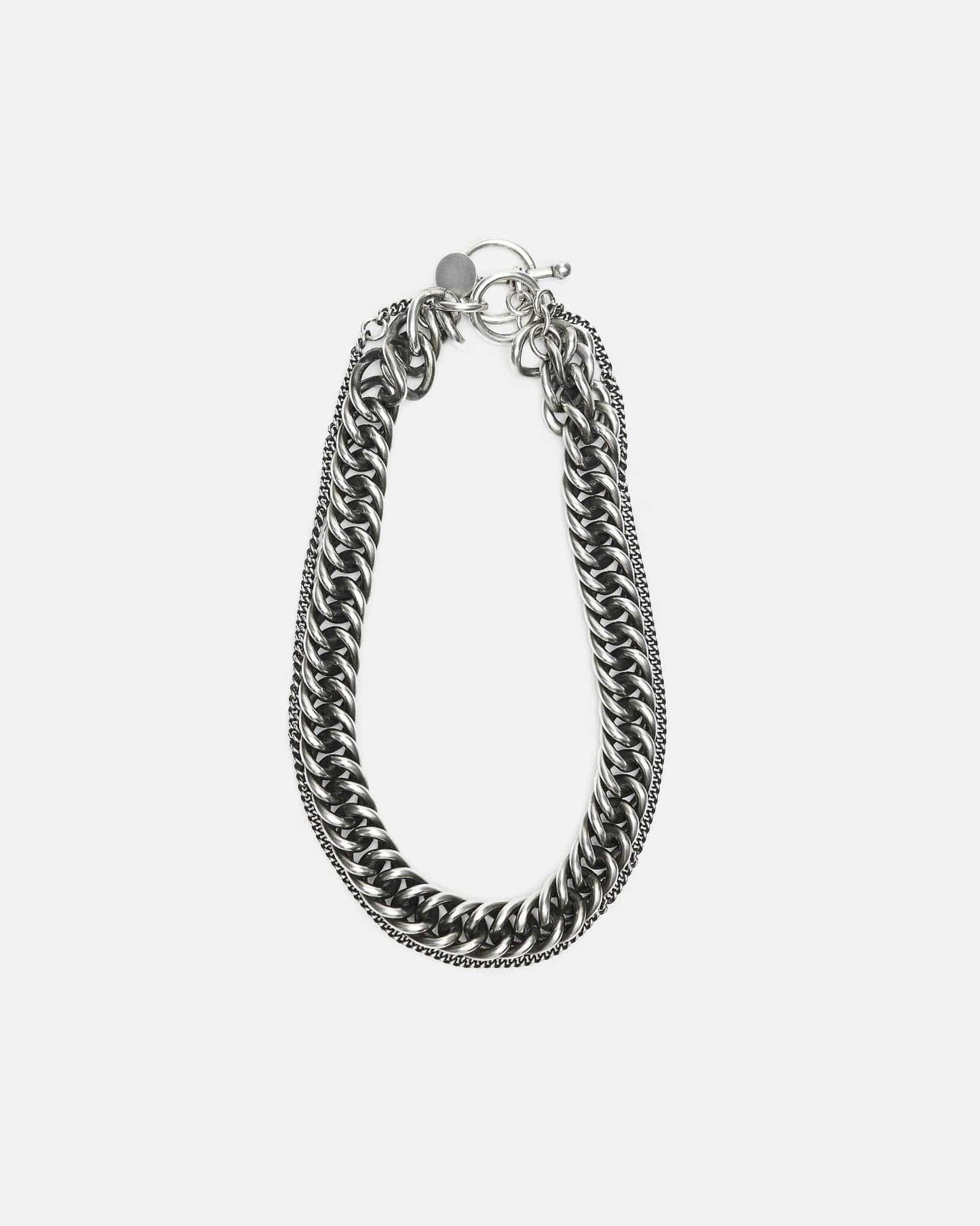 Ann Demeulemeester Jewelry OS Vita Macro Chain Necklace in Antique Silver