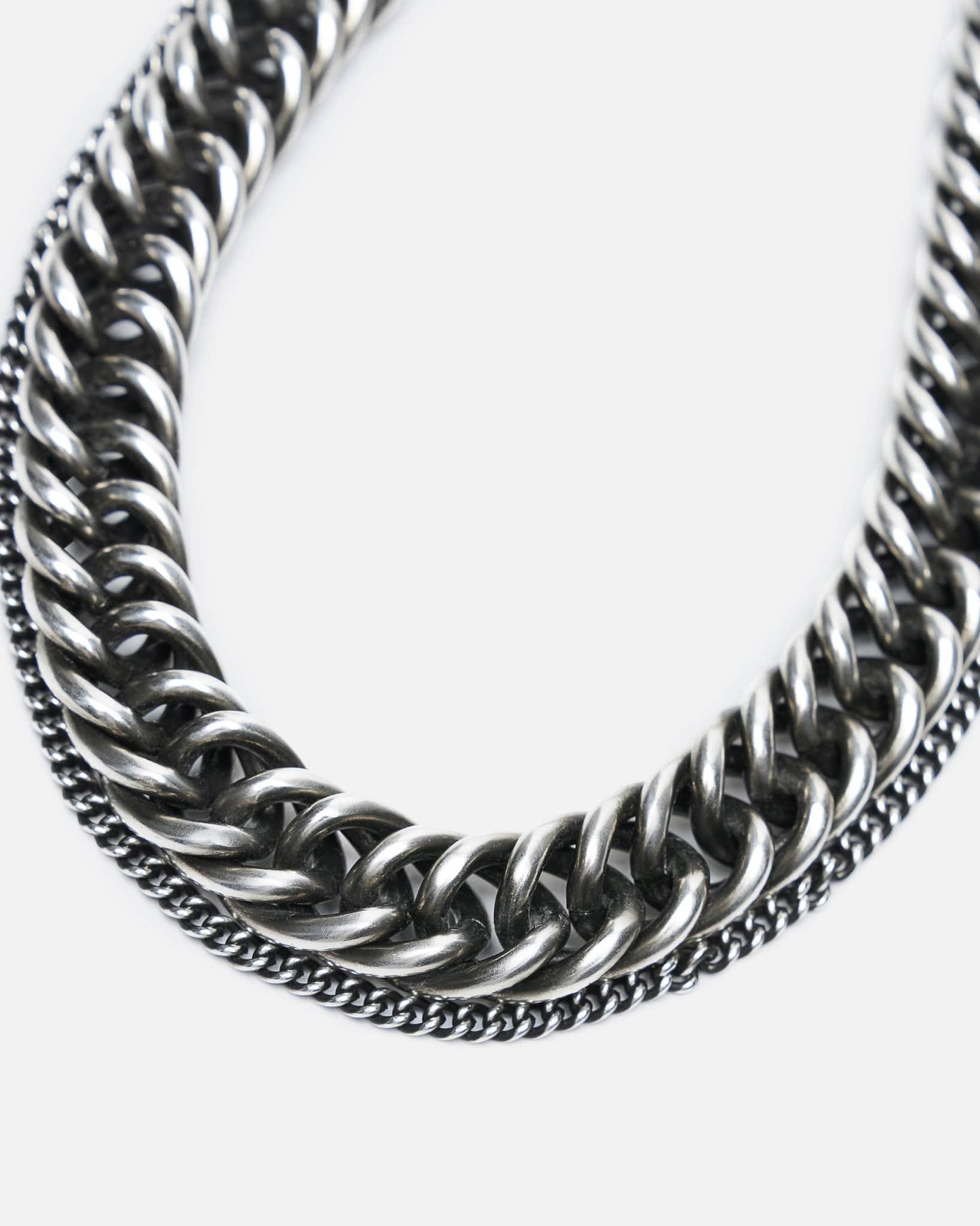 Ann Demeulemeester Jewelry OS Vita Macro Chain Necklace in Antique Silver