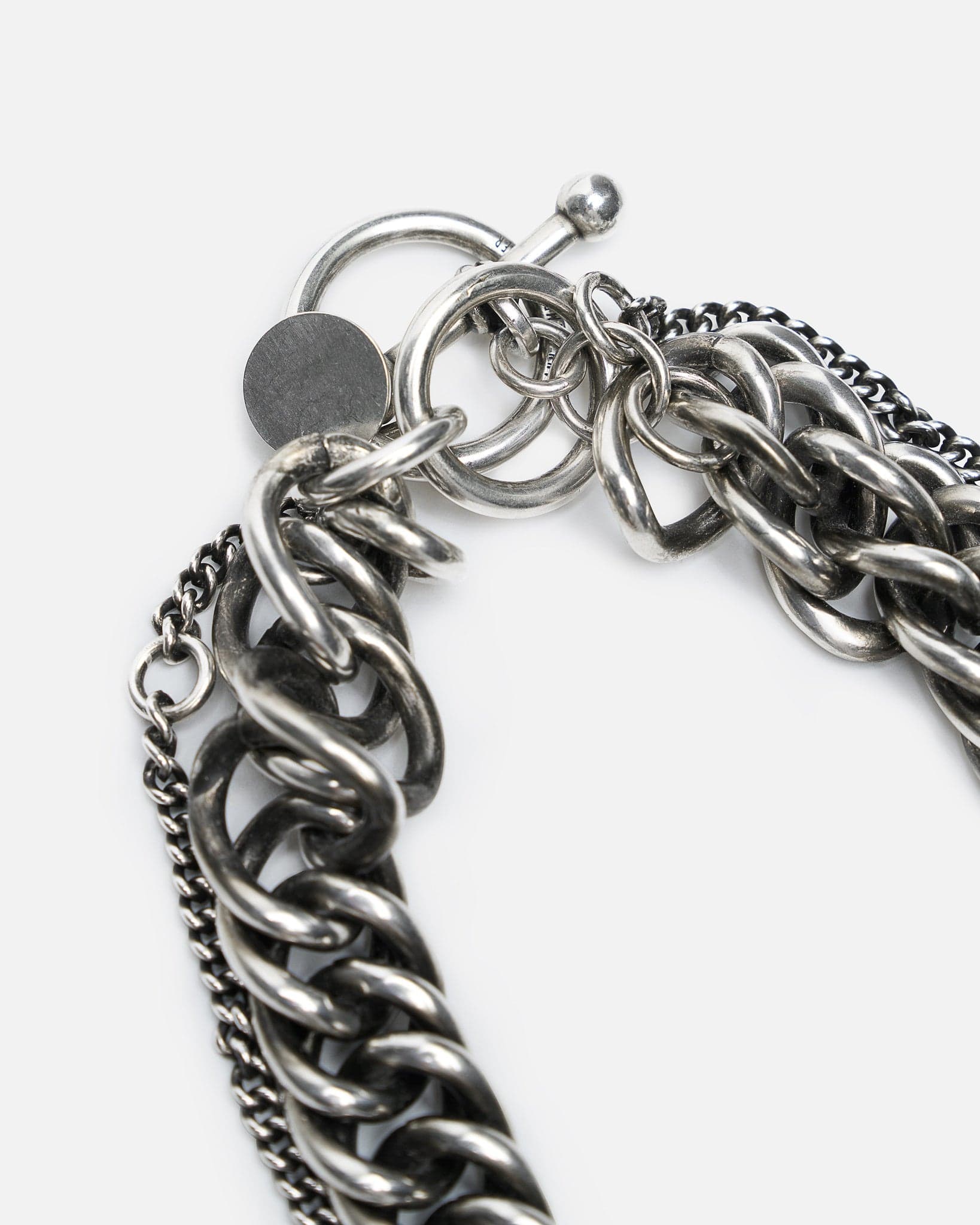 Ann Demeulemeester Jewelry OS Vita Macro Chain Necklace in Antique Silver