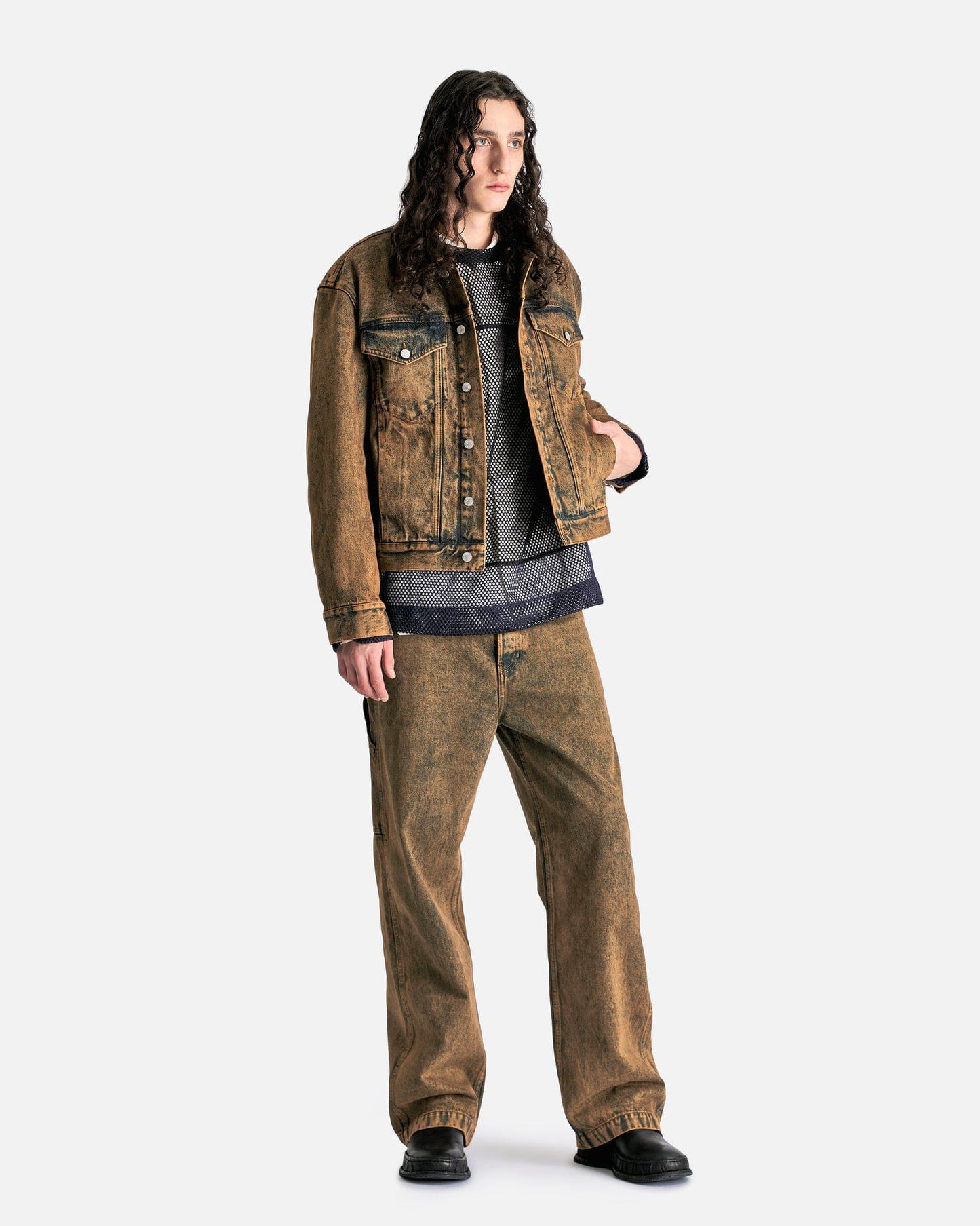 Dries Van Noten Men's Coat Vuskin M.W. Jacket in Beige