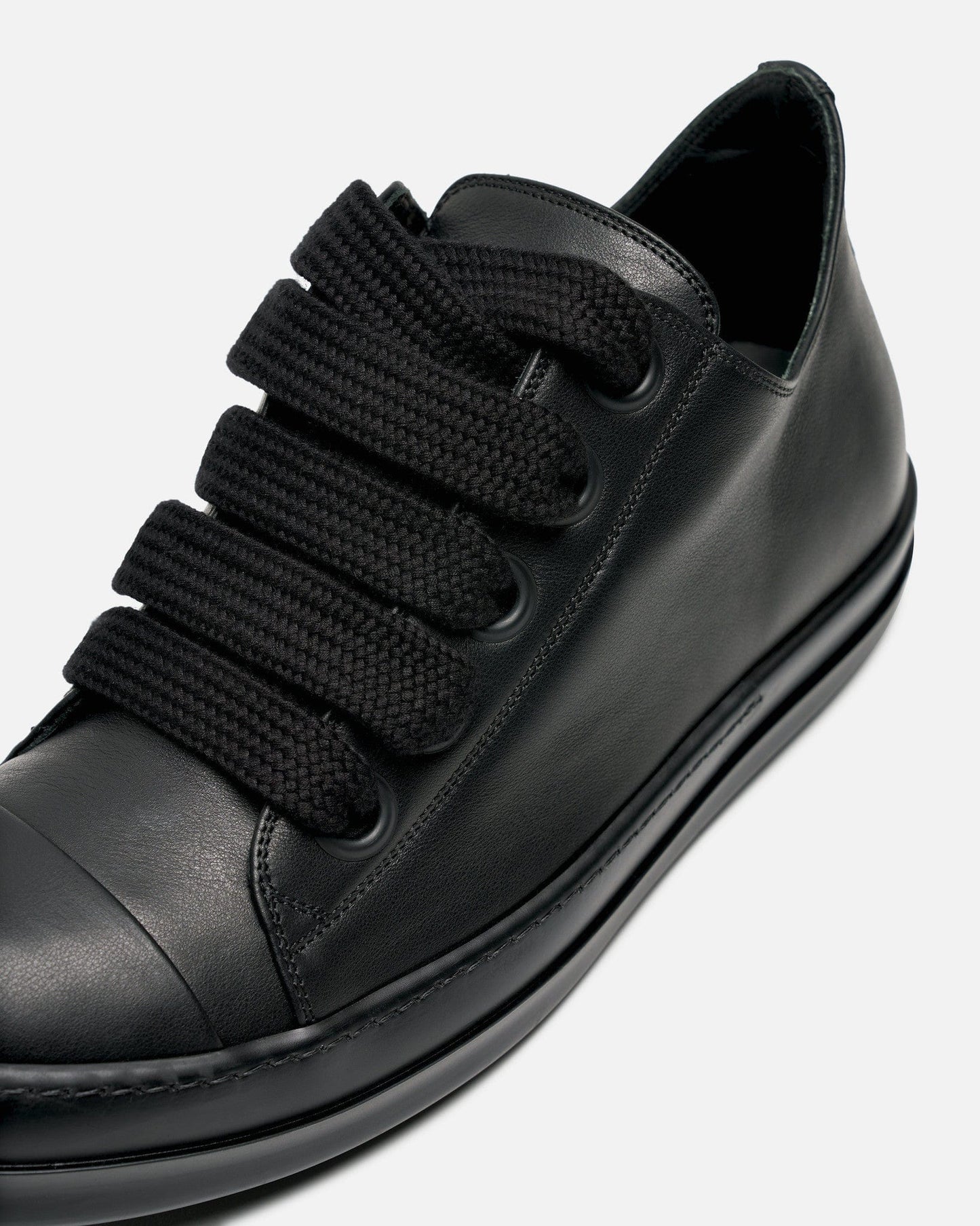 Rick Owens Men's Sneakers Wide Lace Low Ramones in Black/Black