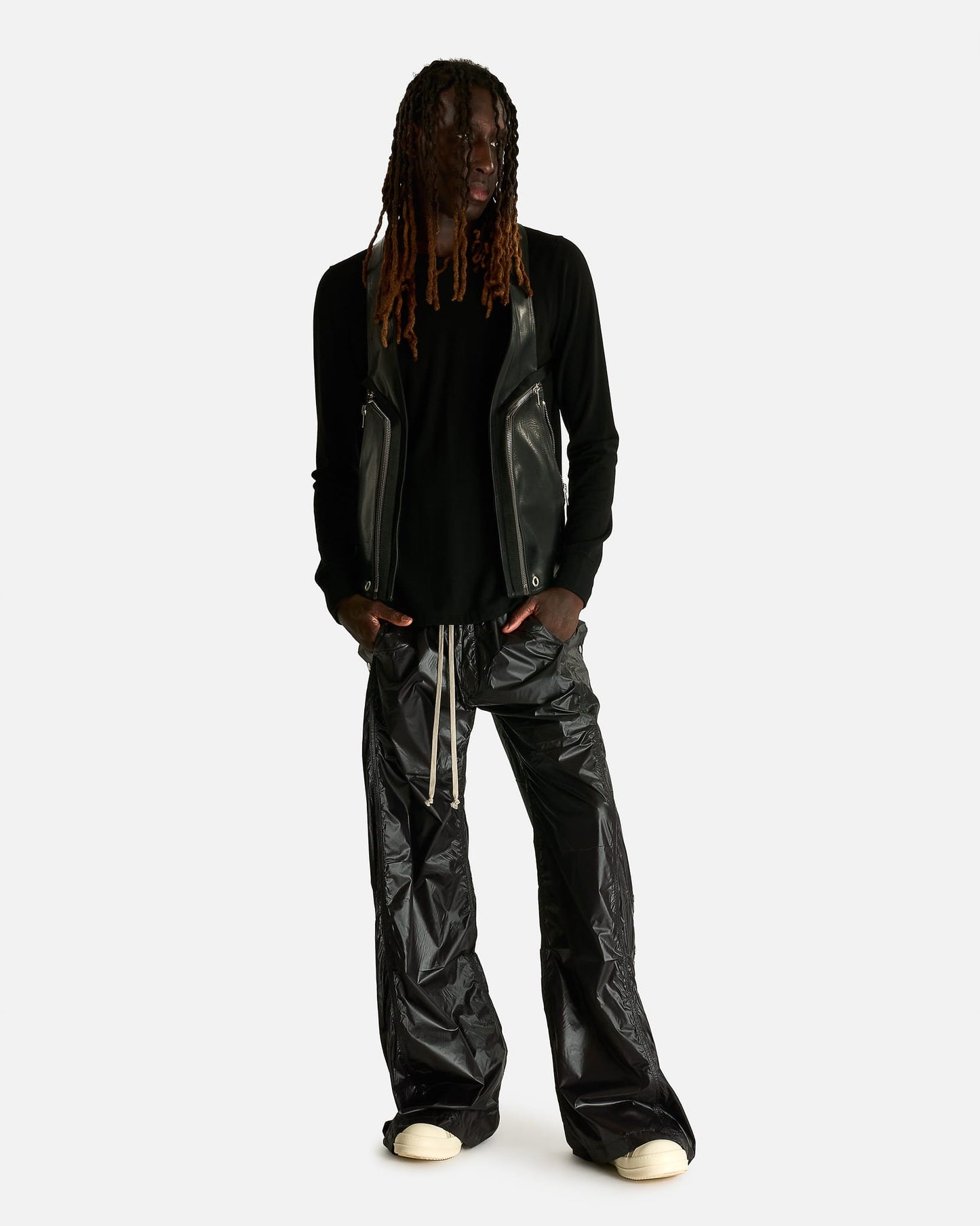 Rick Owens DRKSHDW Men's Pants Wide Pusher Pants in Black