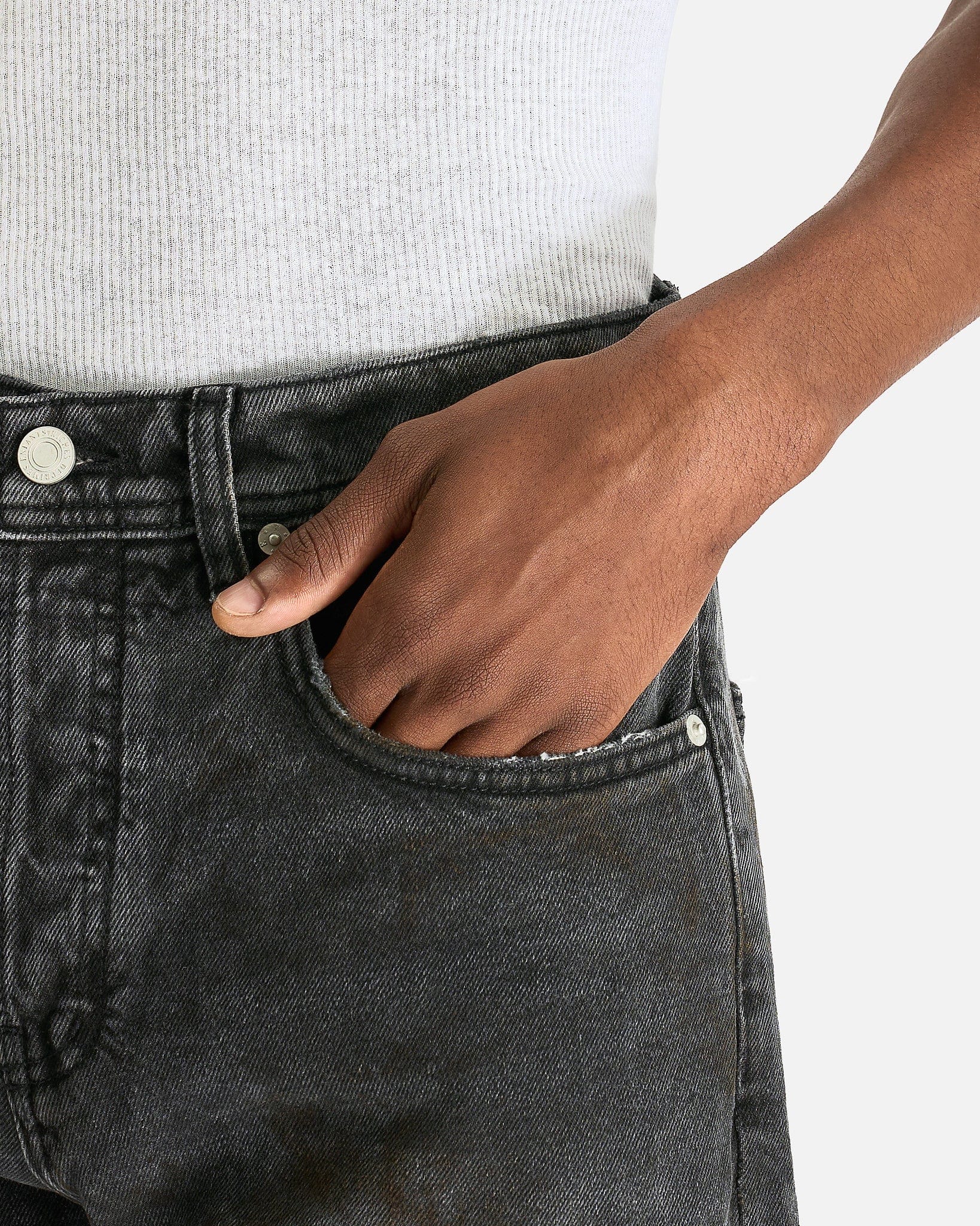 Enfants Riches Deprimes Men's Jeans Wider Flare Leg Jeans in Charcoal