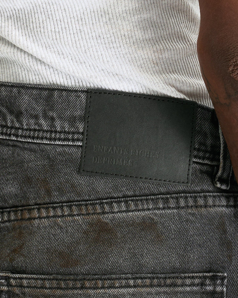 Enfants Riches Deprimes Men's Jeans Wider Flare Leg Jeans in Charcoal