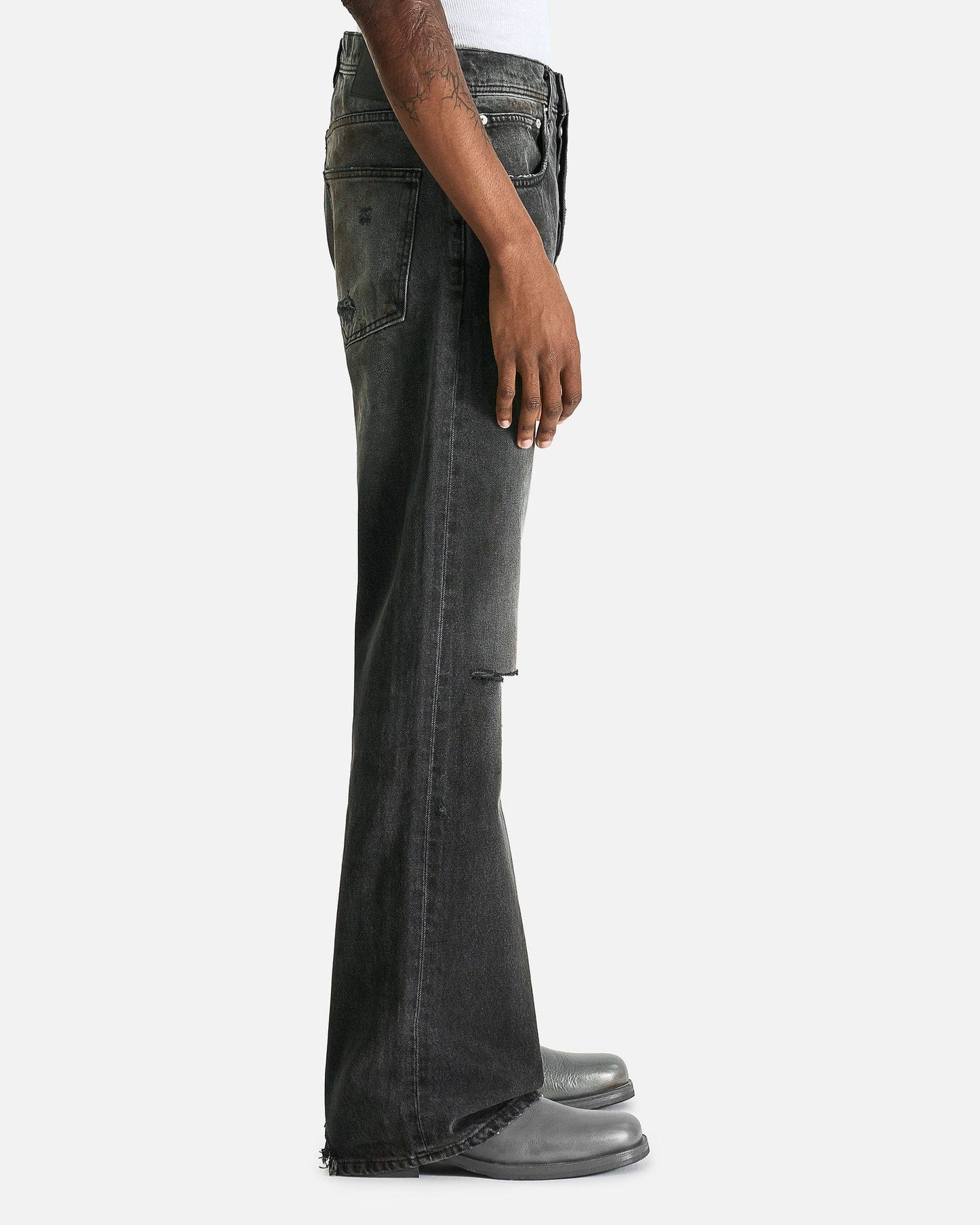 Enfants Riches Deprimes Men's Jeans Wider Flare Leg Jeans in Charcoal
