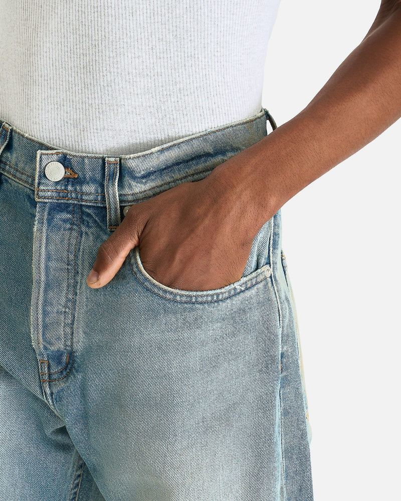 Enfants Riches Deprimes Men's Jeans Wider Flare Leg Jeans in Light Blue Wash