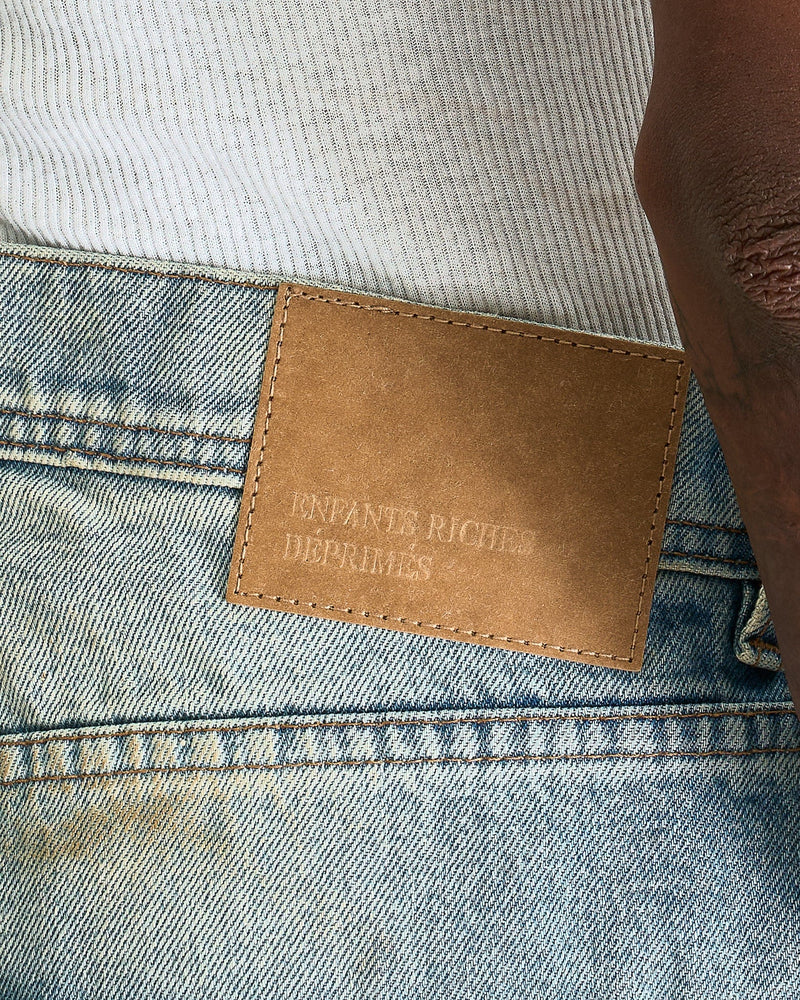 Enfants Riches Deprimes Men's Jeans Wider Flare Leg Jeans in Light Blue Wash